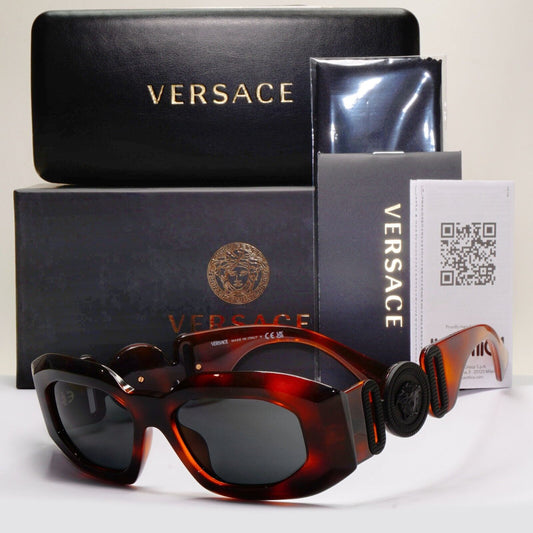 Versace Sunglasses Havana Brown Black Medusa Unisex Biggie MOD VE 4425-U 5217/87