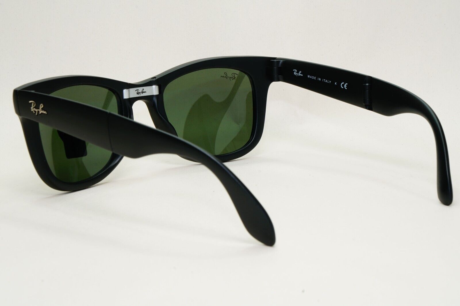 Ray-Ban Sunglasses Folding Wayfarer Black Matte Green G15 RB 4105 601-S 50mm