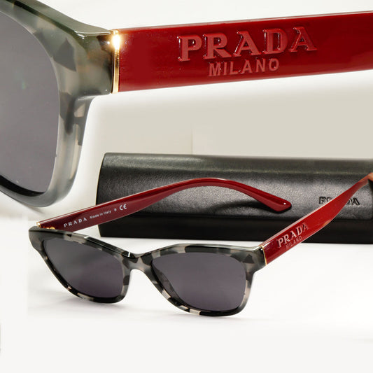 Prada Sunglasses Black Burgundy Red Tortoise PR03WV VPR 03W 510-1O1 180323