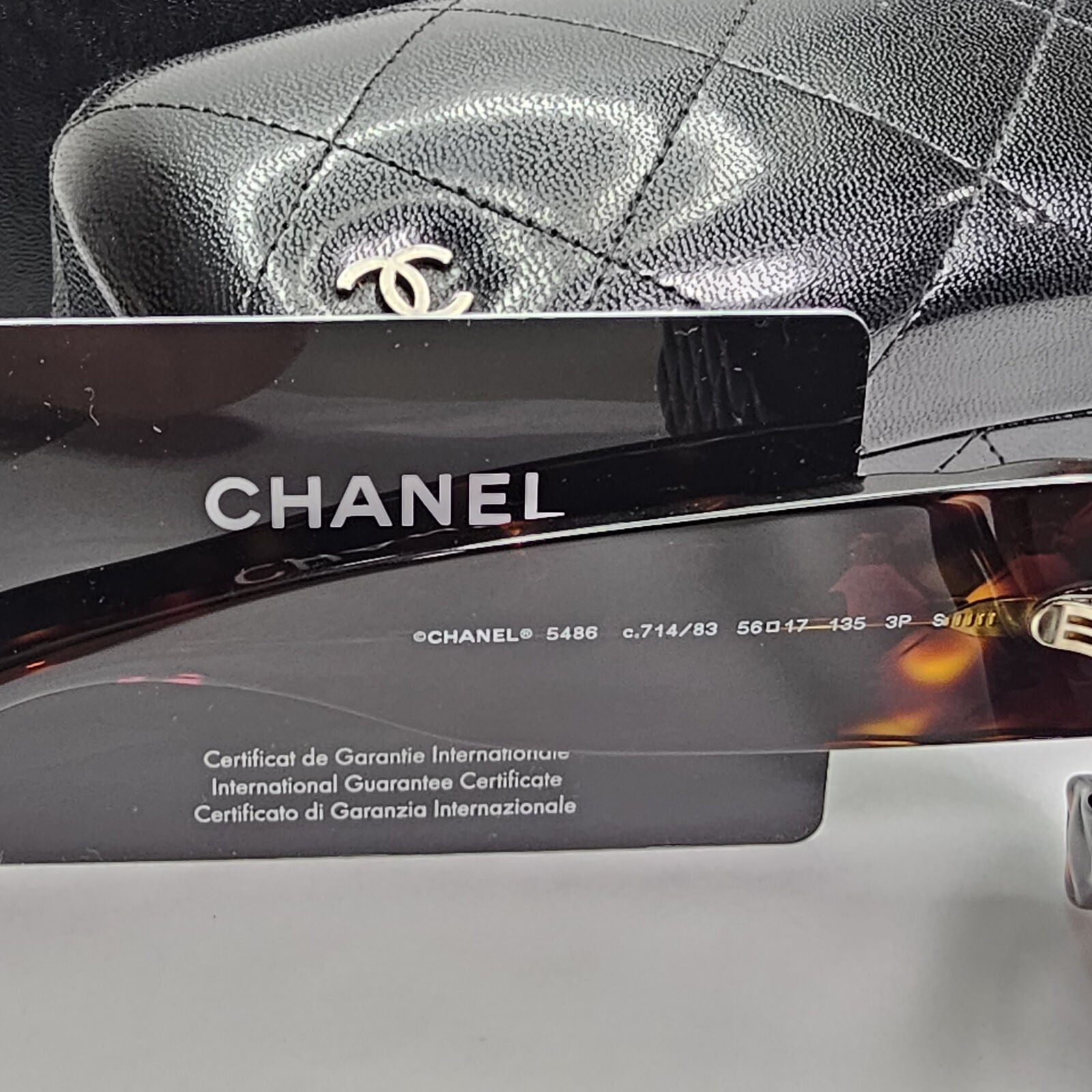 Chanel Sunglasses Polarized Brown Tortoise Square Quilted 5486 c.714/83 060324