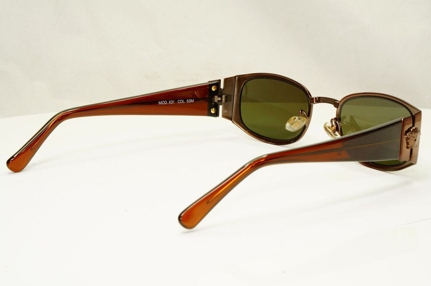 Gianni Versace 1996 Vintage Copper Brown Medusa Sunglasses MOD X31 COL 53M