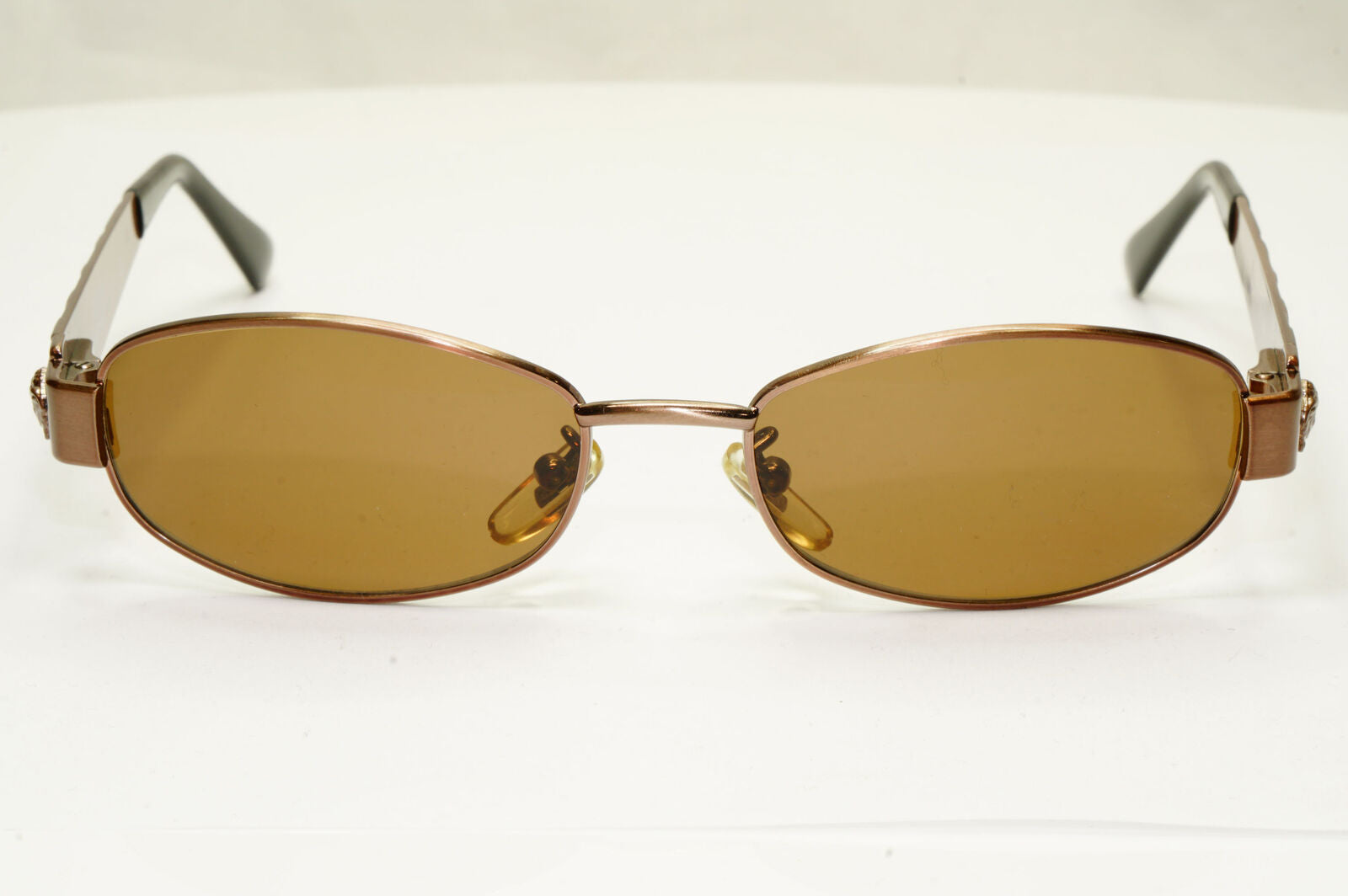 Gianni Versace 1996 Vintage Copper Medusa Brown Metal Sunglasses MOD X36 COL 53M