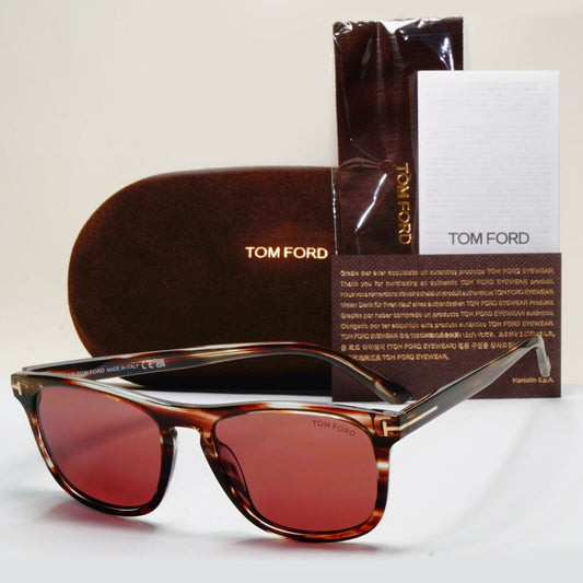 Tom Ford Sunglasses Gerard-02 Brown Striped Red Bordo FT0930 TF 930 56S 56mm