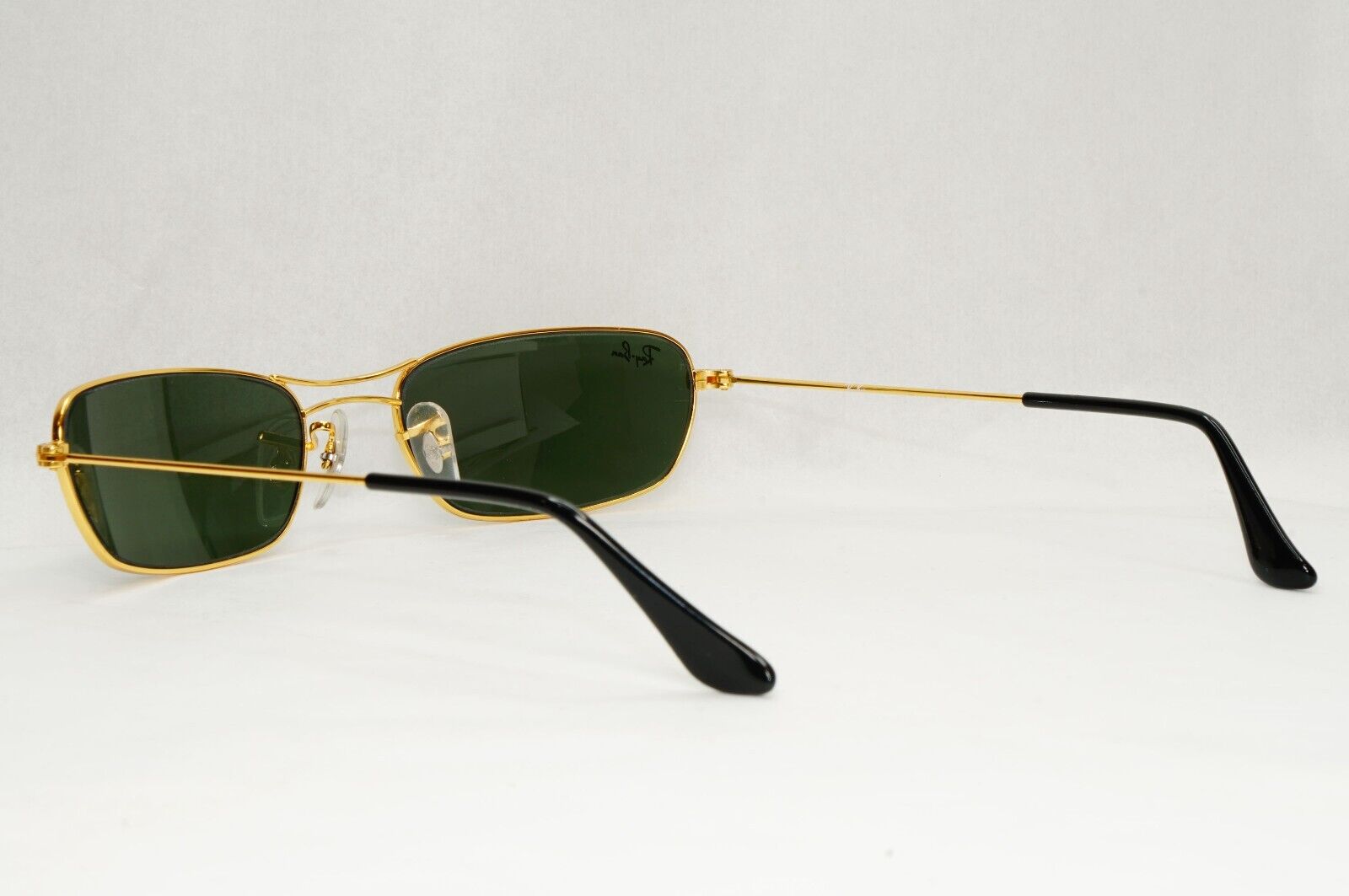 Ray-Ban Sunglasses Year 2009 Slim Sleek Rectangle Gold Green RB 3381 001 56mm