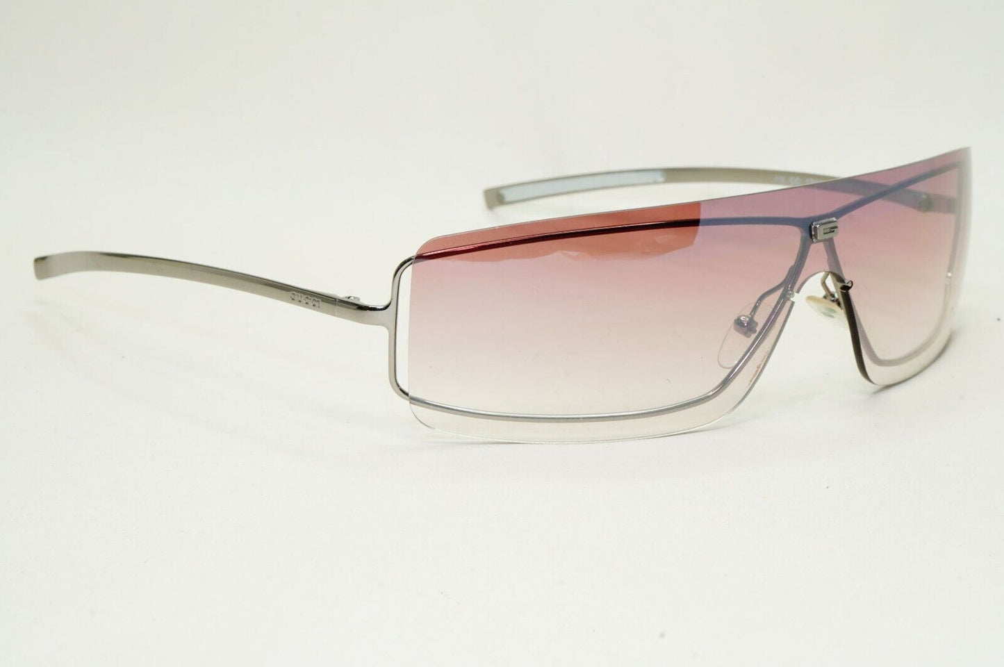 Gucci Sunglasses 1996 Vintage Silver Brown Shield Visor GG 1710/S 6LBBI 041124