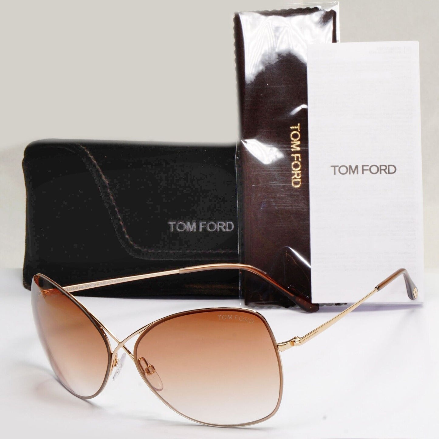 Tom Ford Sunglasses Colette Gold Brown Gradient FT0250 TF 250 28F 63mm [A]