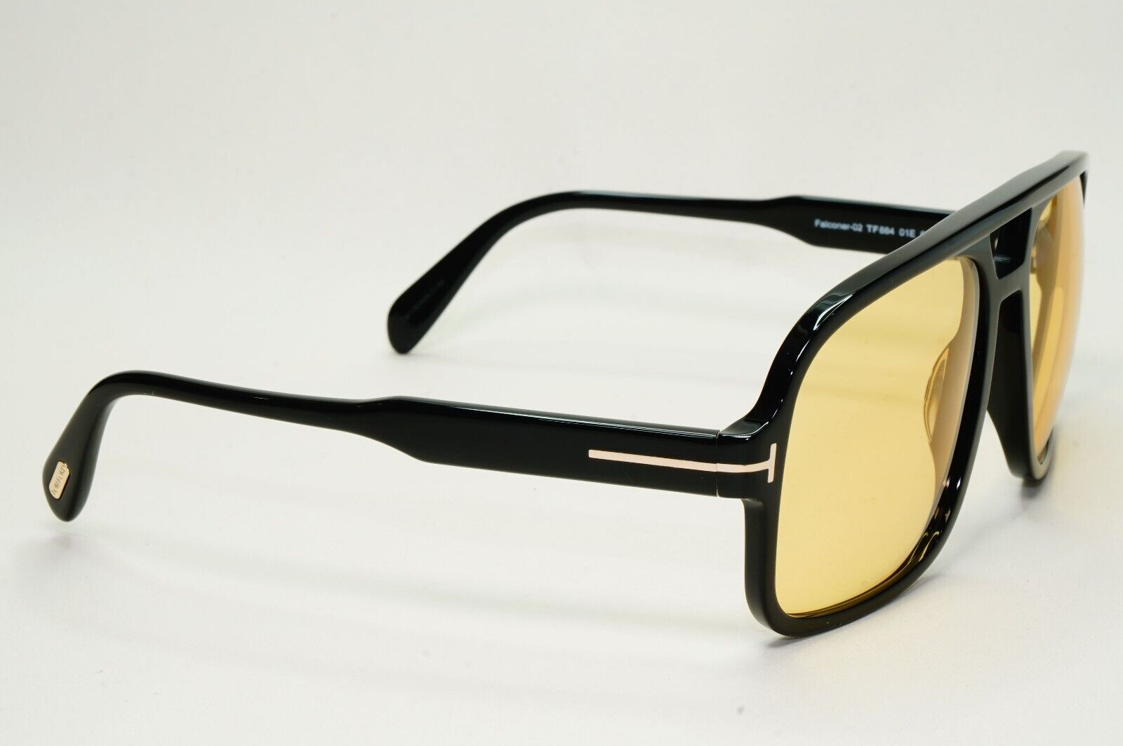 Tom Ford Sunglasses Falconer-02 Black Yellow Square Navigator TF 884 FT0884 01E