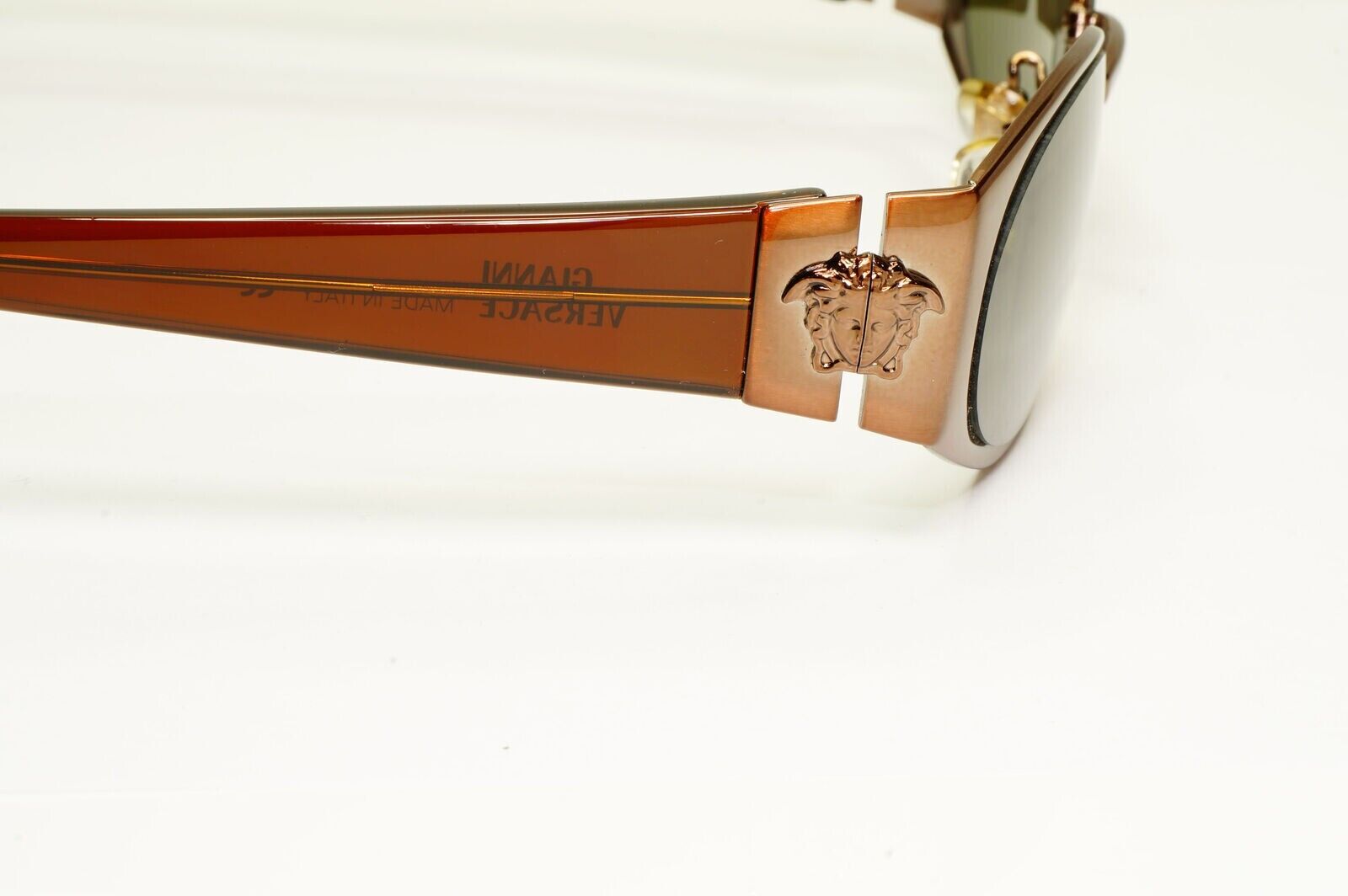 Gianni Versace 1996 Vintage Copper Brown Medusa Sunglasses MOD X30 COL 53M