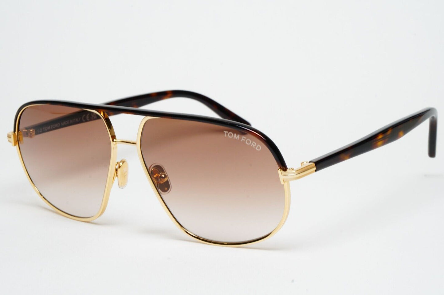 Tom Ford Sunglasses Maxwell Gold Brown Gradient Metal Pilot FT1019 TF 1019 30F