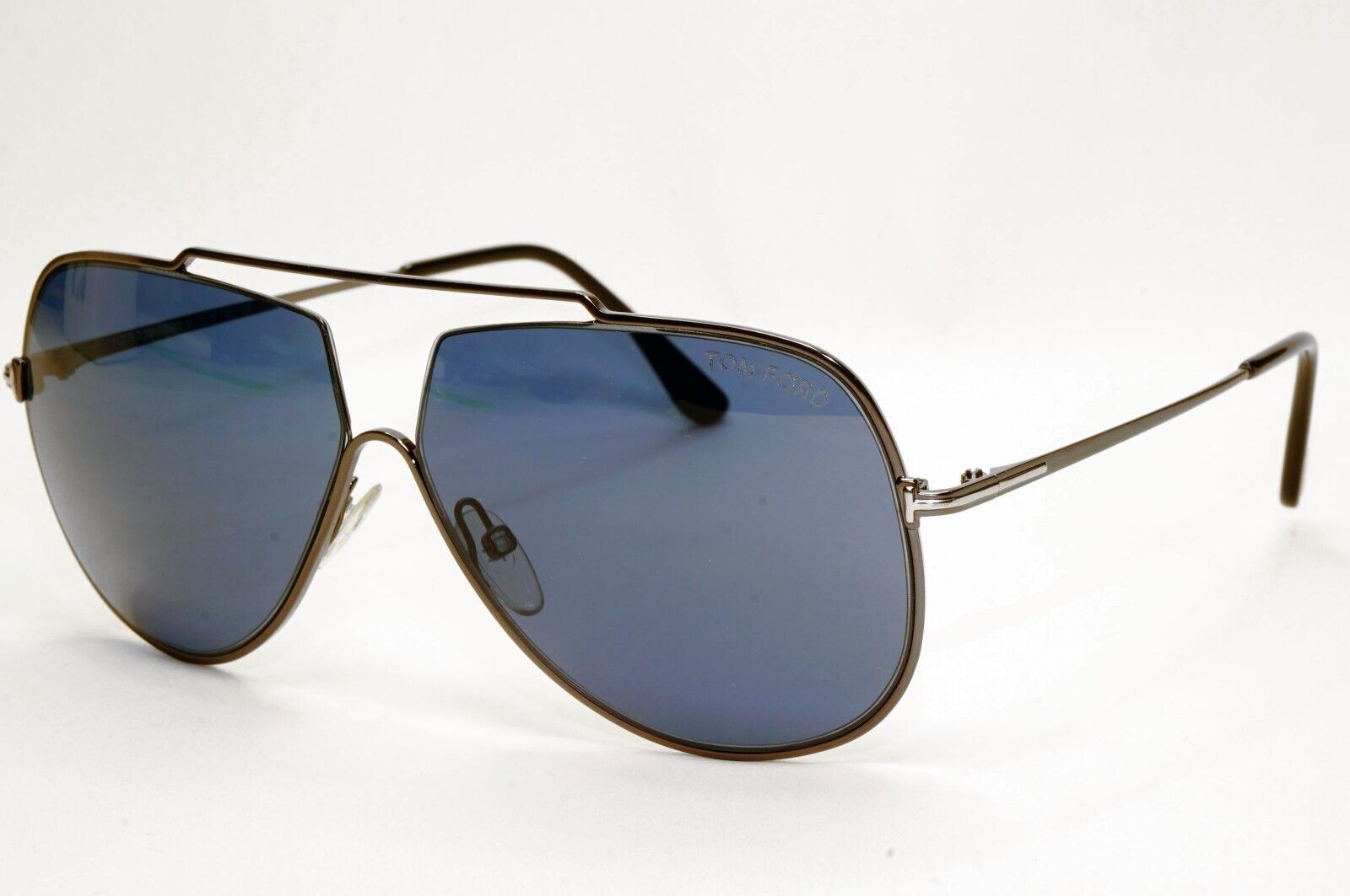 Tom Ford Sunglasses Chase-02 Gunmetal Dark Blue Metal Pilot FT0586 TF 586 12V