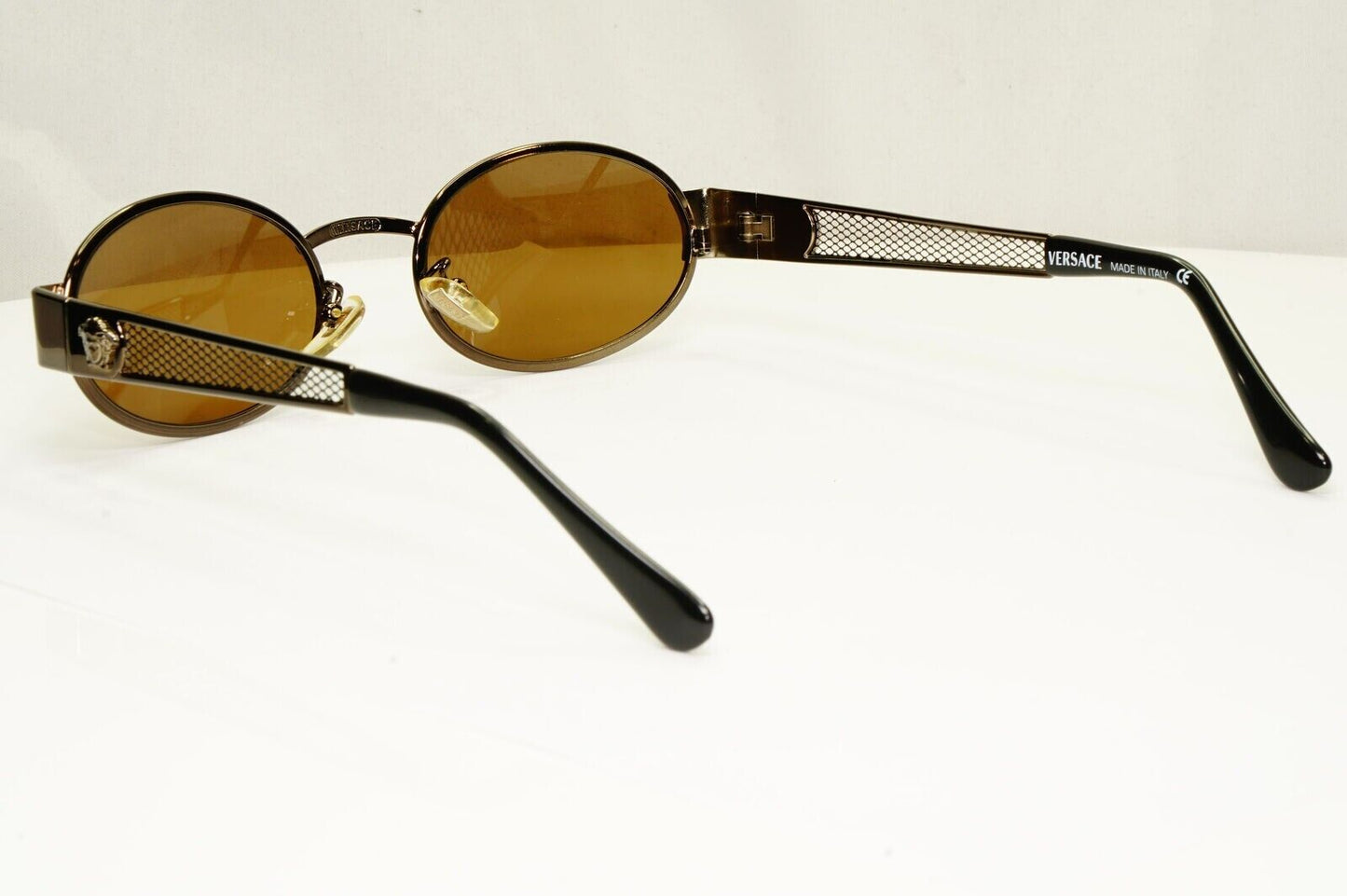 Gianni Versace 1996 Vintage Metal Mesh Brown Medusa Sunglasses MOD X21 COL 62M