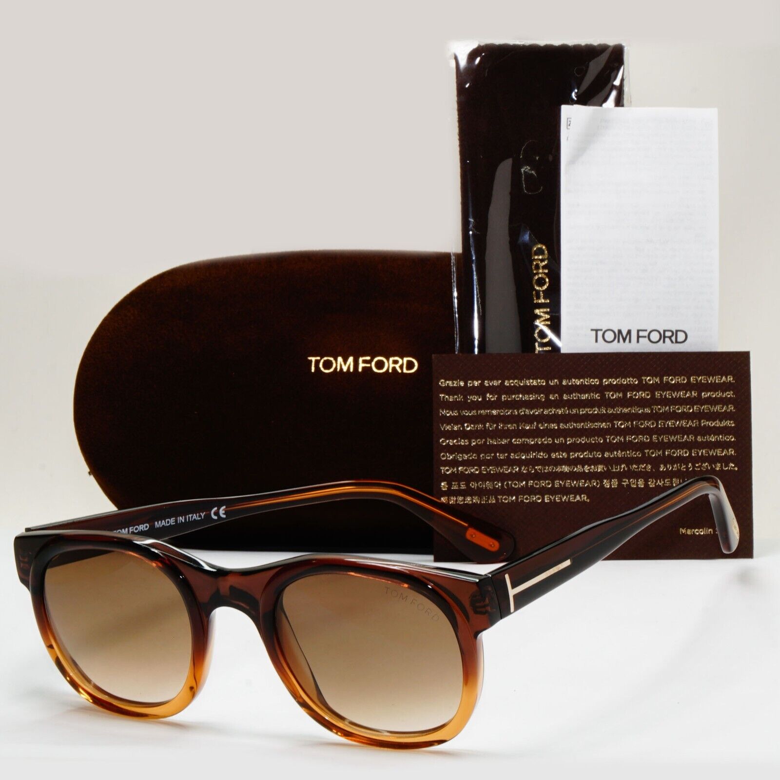 Tom Ford Sunglasses Bachardy Vintage 2009 Brown Honey Gradient TF 153 50F FT0153