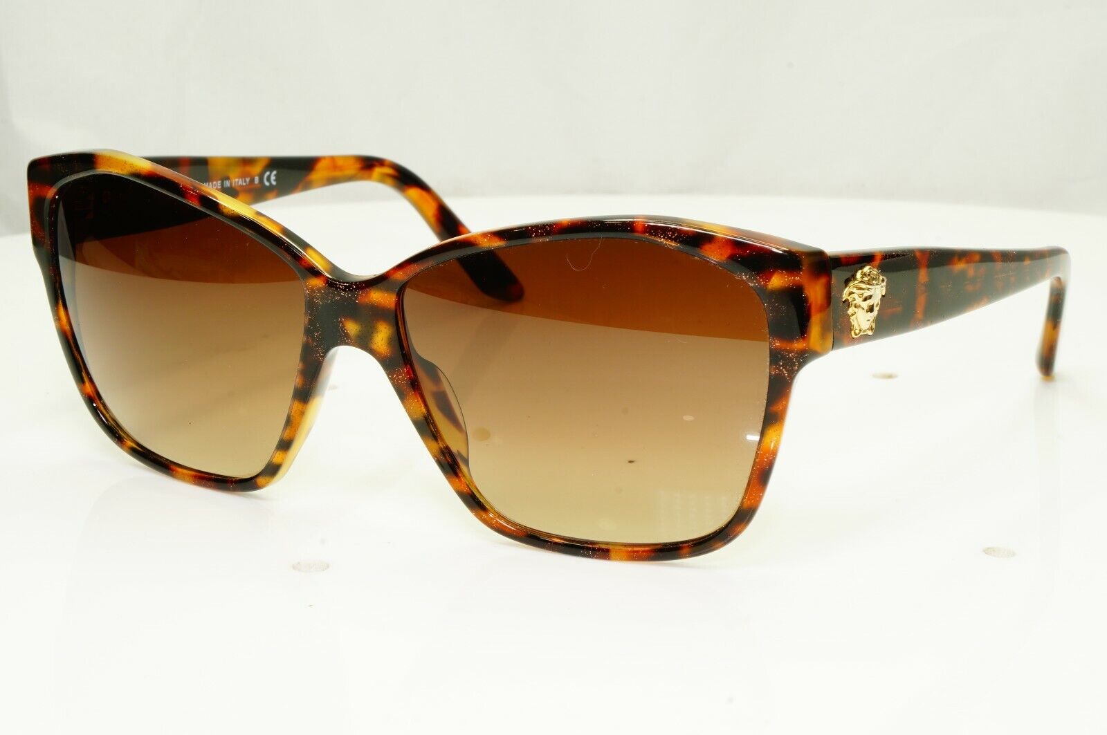 Versace Gold Medusa Brown Tortoise Shell Sunglasses Womens Square 4277 5115/13