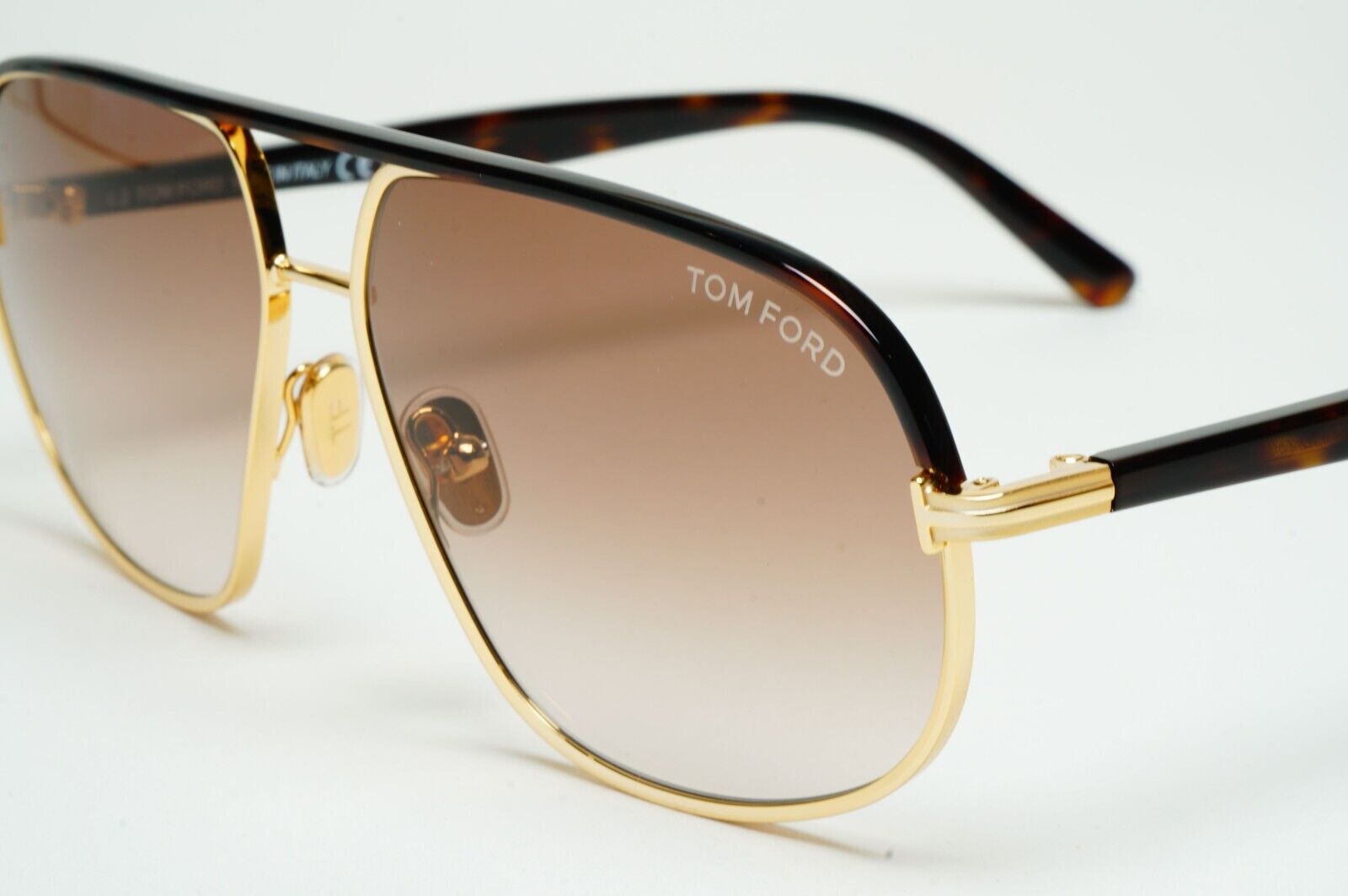 Tom Ford Sunglasses Maxwell Gold Brown Gradient Metal Pilot FT1019 TF 1019 30F