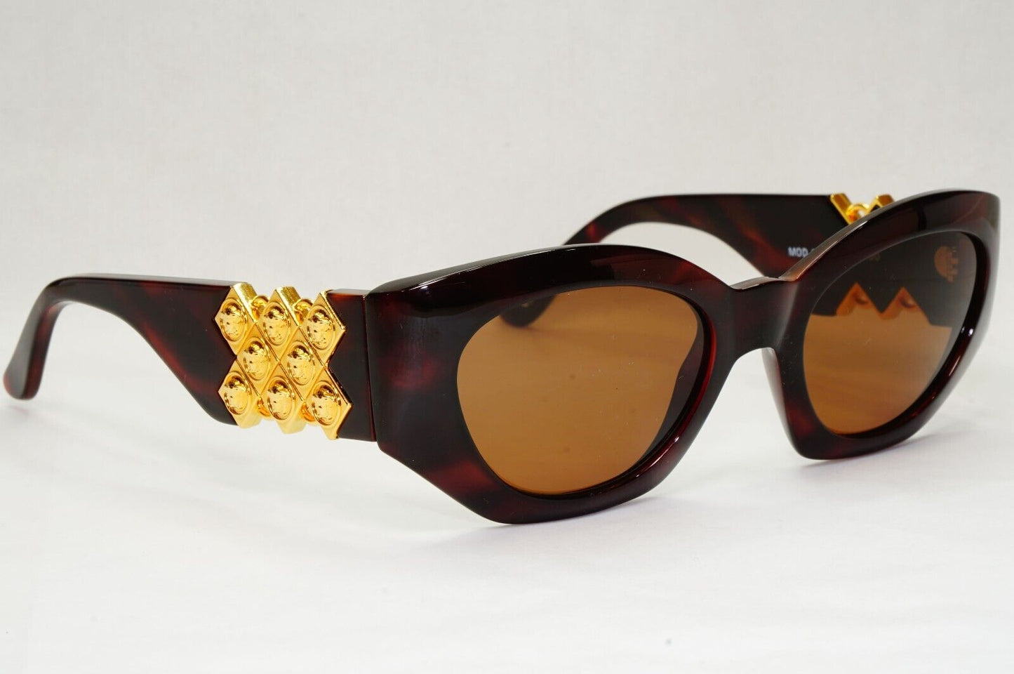 Gianni Versace Sunglasses 1996 Vintage Brown Gold MOD 420/D 900 Biggie 111223