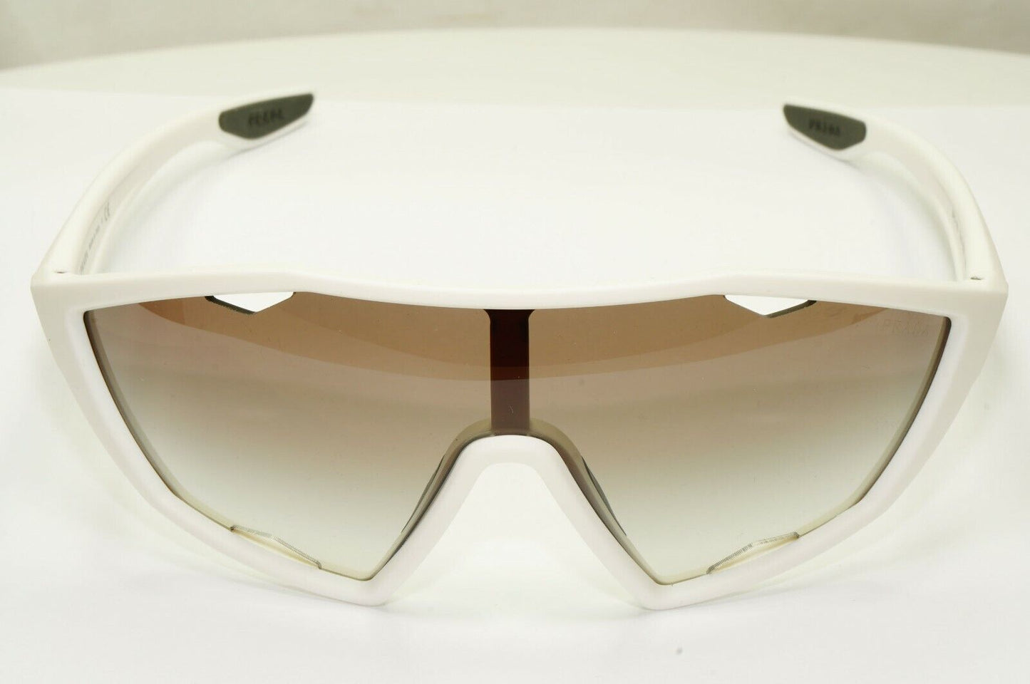 Prada Shield White Sunglasses White Brown Gradient Visor Cycling SPS 10U TWK-5O0