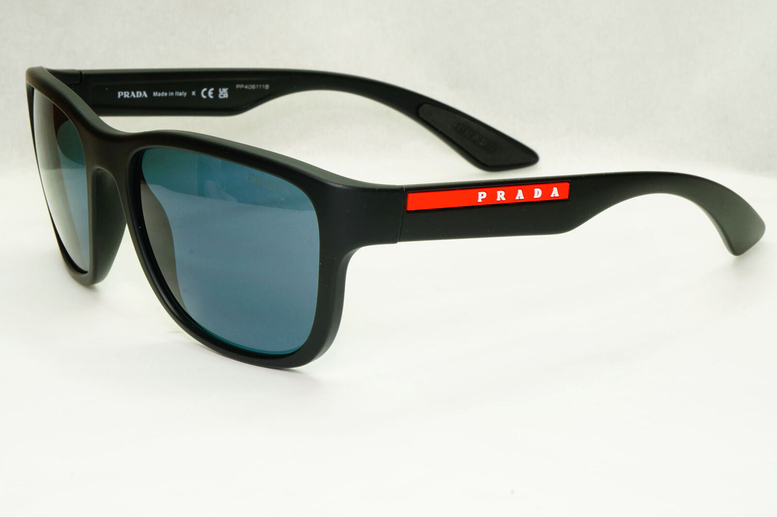 Prada Sunglasses Black Blue Tuning Rubber Square PS01US SPS 01U DG0-09R 59mm