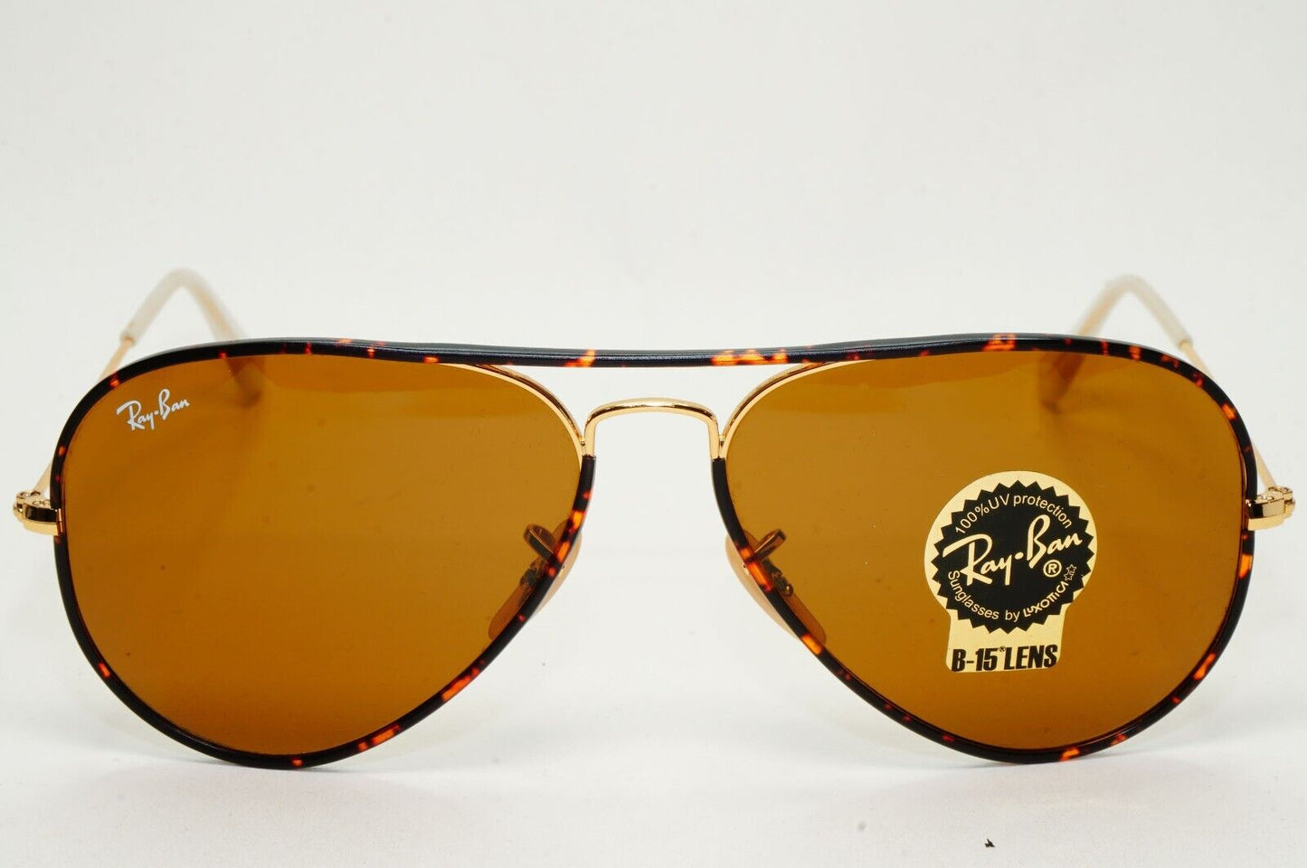 Ray-Ban Sunglasses Aviator Full Color Gold Brown Tortoise RB 3025-J-M 001 58mm