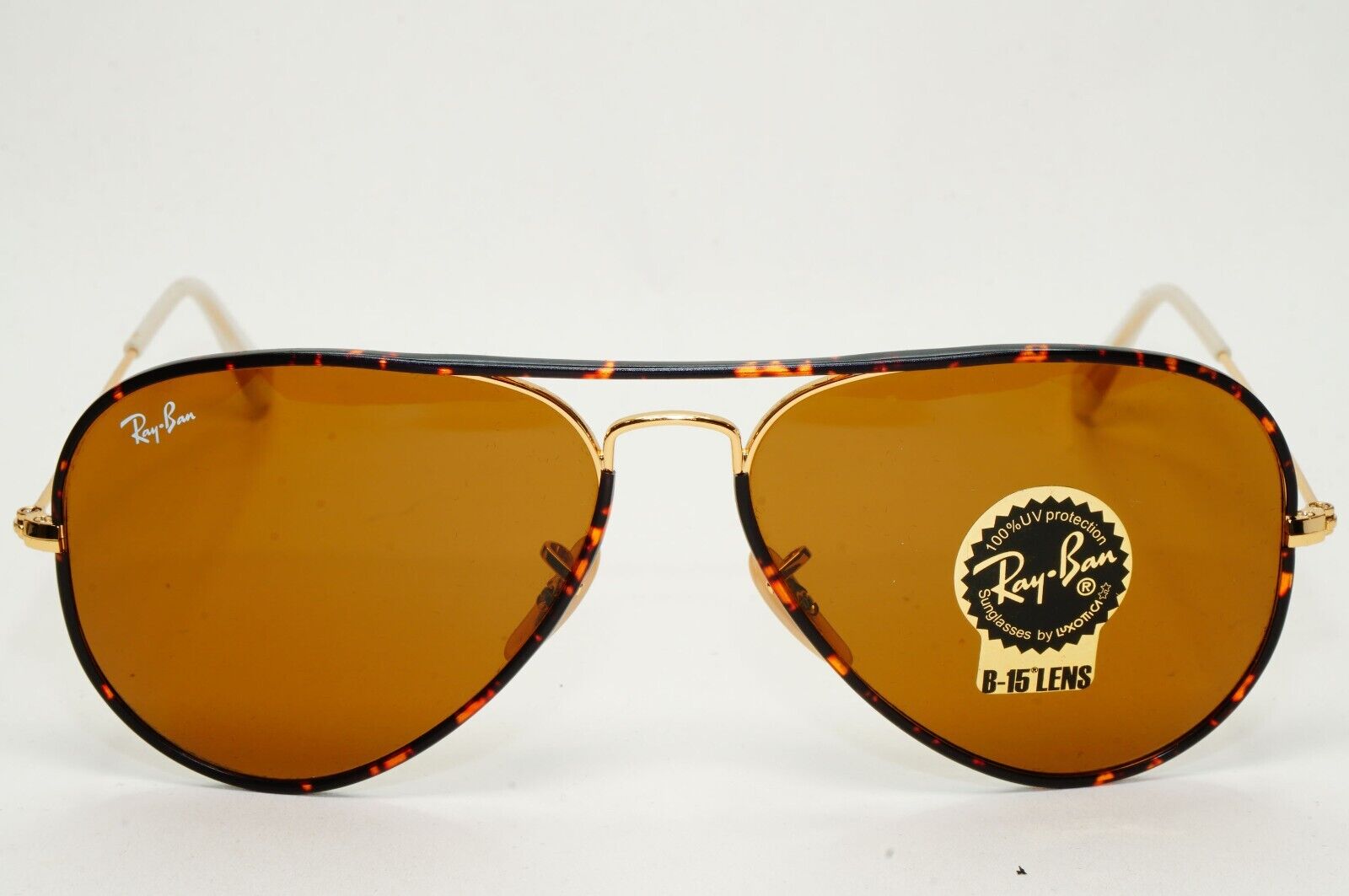 Ray-Ban Sunglasses Aviator Full Color Gold Brown Tortoise RB 3025-J-M 001 58mm