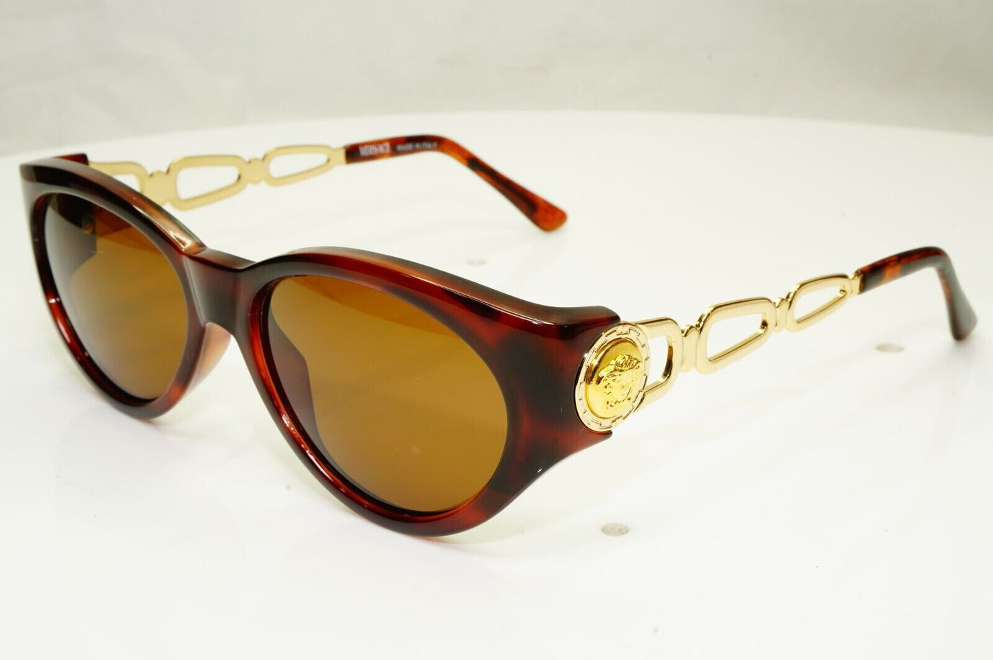 Gianni Versace Sunglasses 1996 Vintage Brown Gold Medusa Brown MOD 490 COL 900