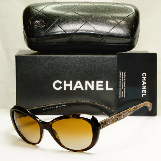 CHANEL Brown Polarized Sunglasses Tweed Collection Gradient 5241 714/T5 24270