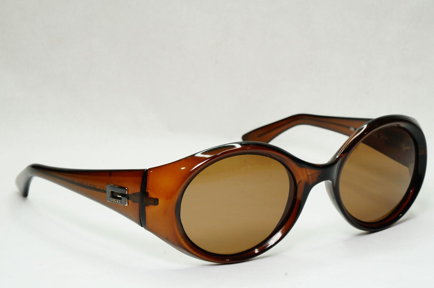 Gucci Sunglasses 1997 Vintage Brown Transparent Oval Retro GG 2434/S 9UE 121223