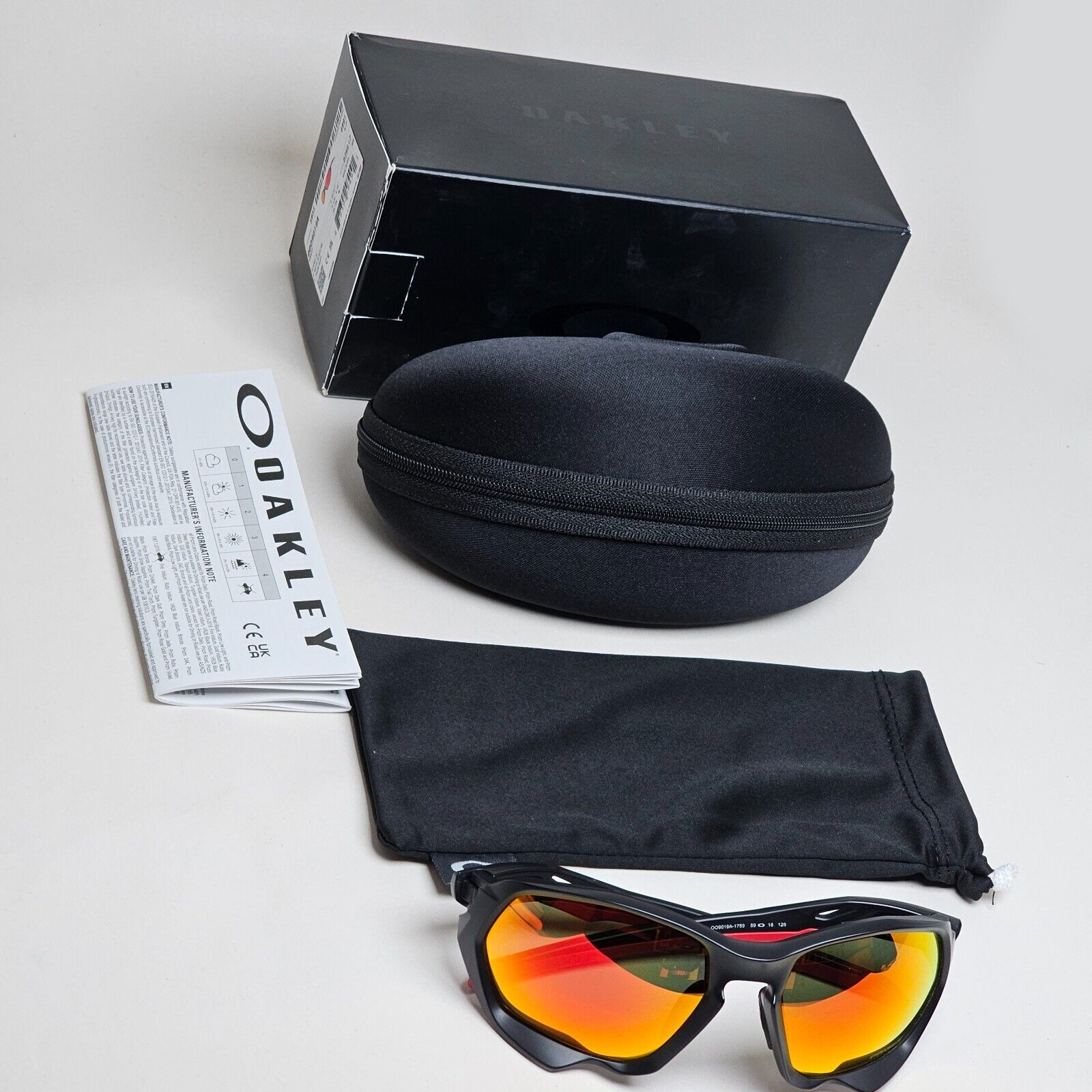 Oakley Sunglasses Plazma (A) Black Prizm Ruby Orange Wrap OO 9019A 17 59mm