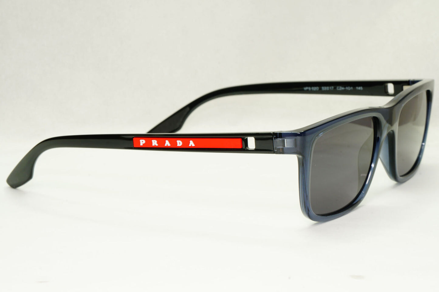 Prada Sunglasses Black Blue Dark Transparent Square PS02OV VPS 02O CZH-1O1 53mm