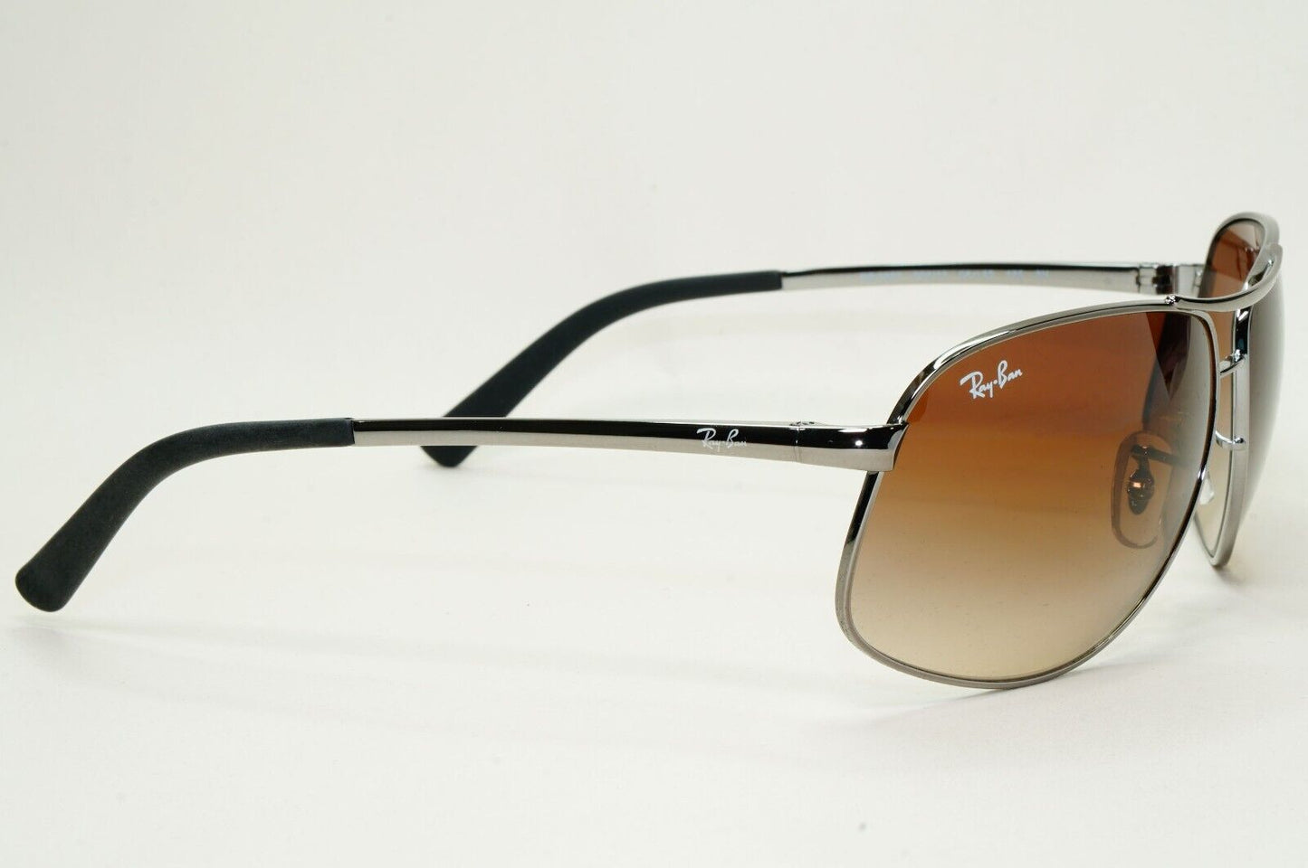 Ray-Ban Sunglasses 2013 Vintage Gunmetal Brown Wrap Pilot RB 3387 004/13 64mm