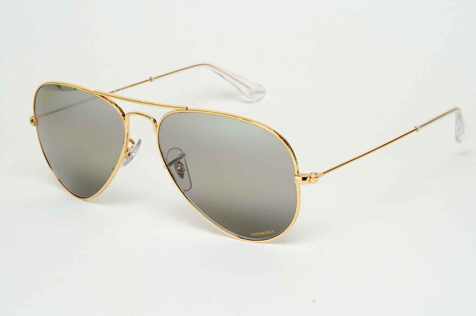 Ray-Ban Sunglasses Aviator Polarised Chromance Gold Silver RB 3025 9196/G3 55mm