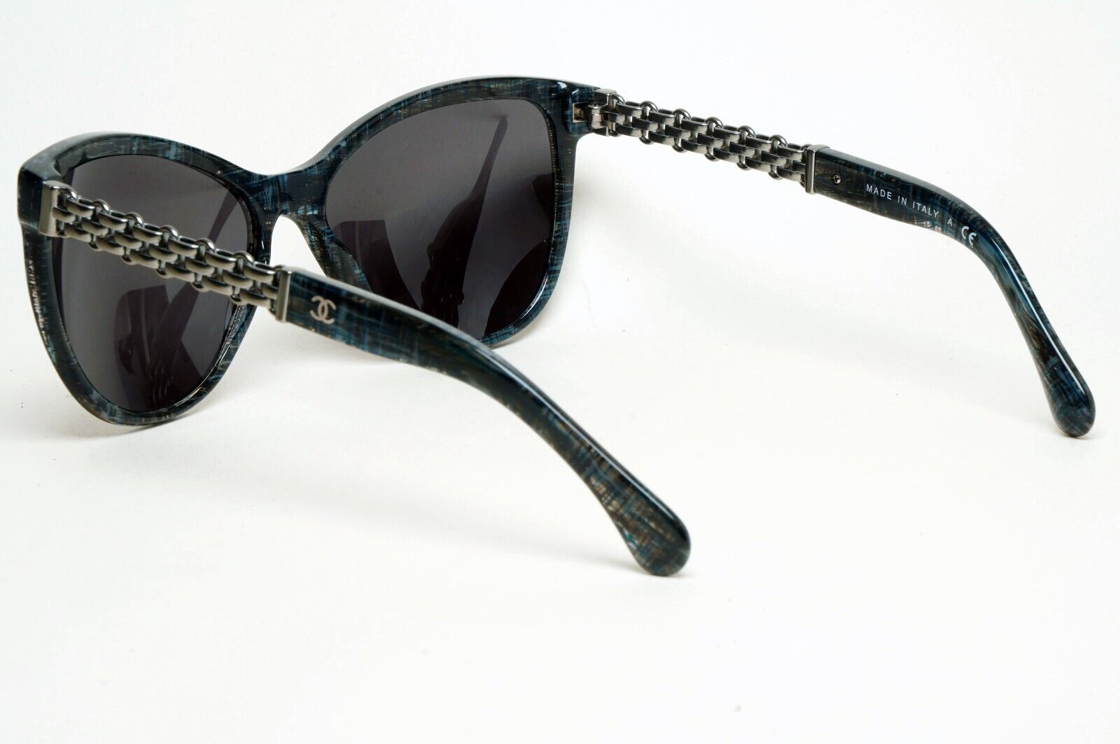 Chanel Sunglasses Chain Grey Black Square Tweed 5326 c.1527/S6 58mm 241124