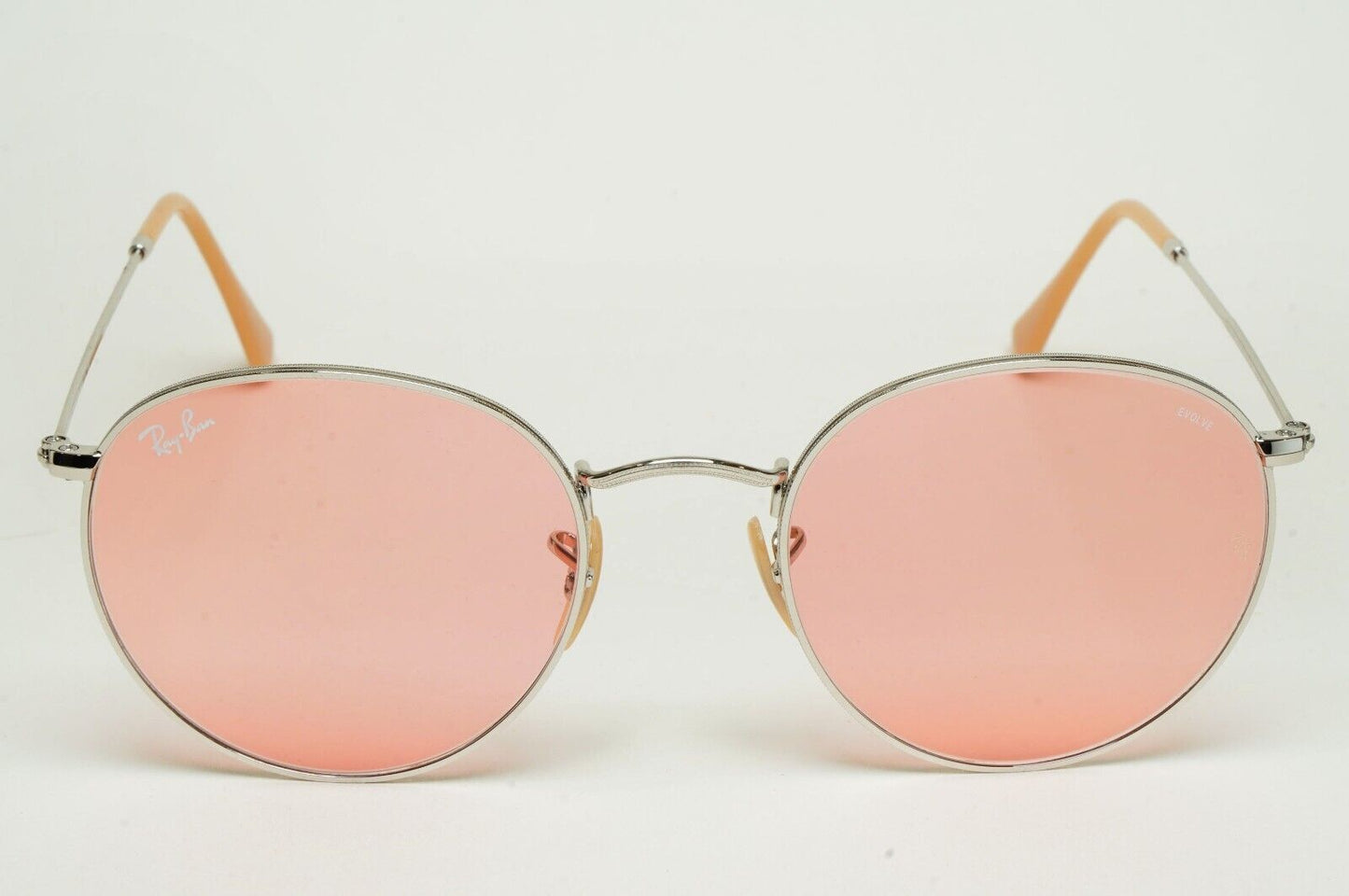 Ray-Ban Sunglasses Evolve Photochromic Silver Pink Round Metal RB 3447 9065/V7