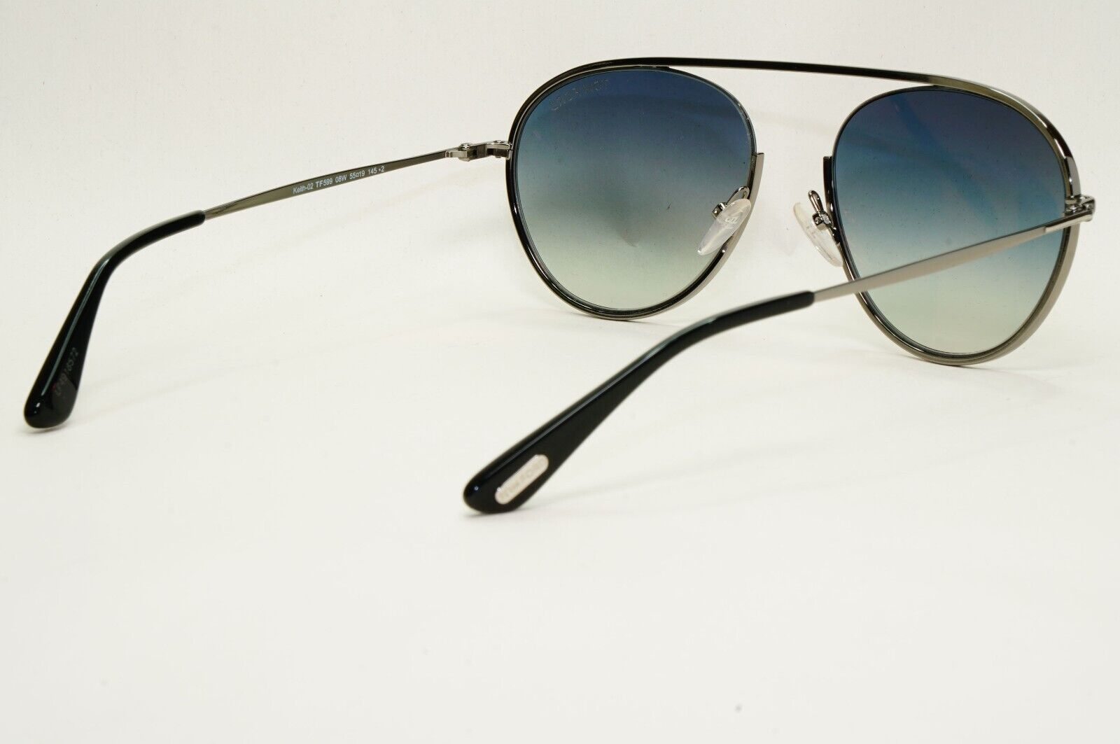 Tom Ford Sunglasses Keith-02 Shiny Gunmetal Blue Pilot FT0599 TF 599 08W 55mm