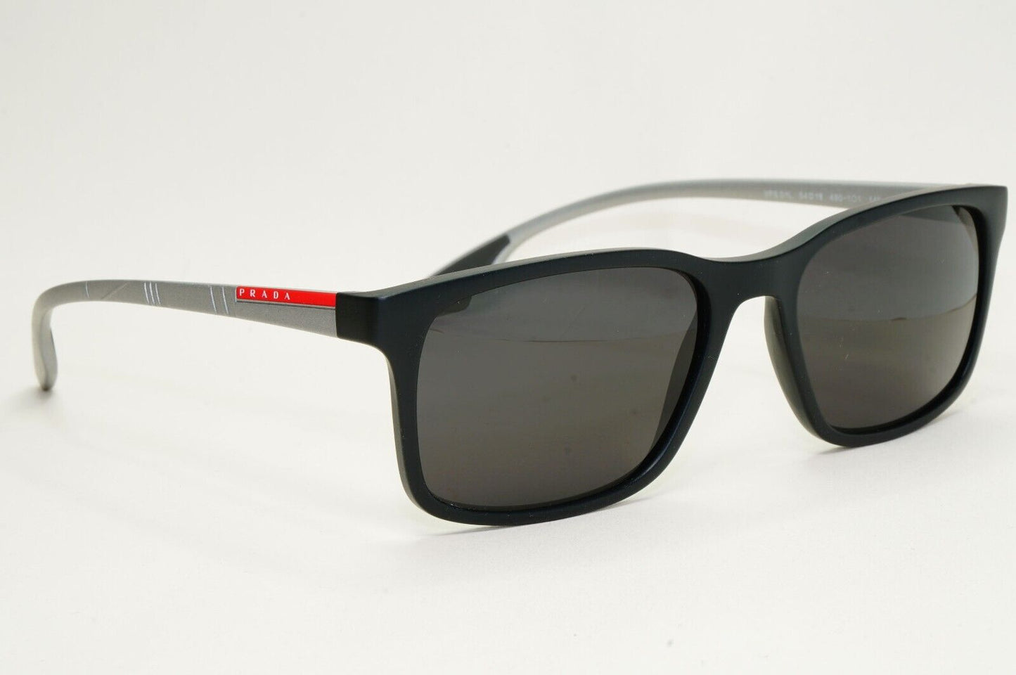 Prada Sunglasses Black Rubber Grey Matte Linea Rossa PS01LV VPS 01L 490-1O1 54mm