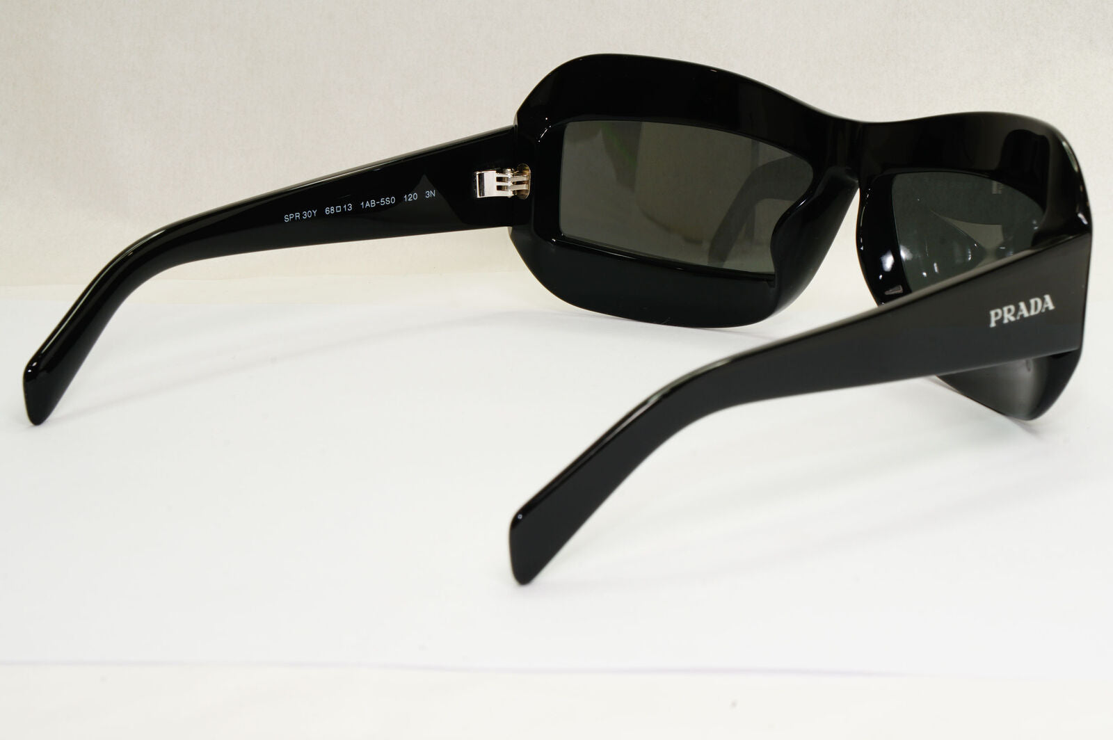 Prada Sunglasses Black Wrap Grey Square Fashion PR30YS SPR 30Y 1AB-5S0