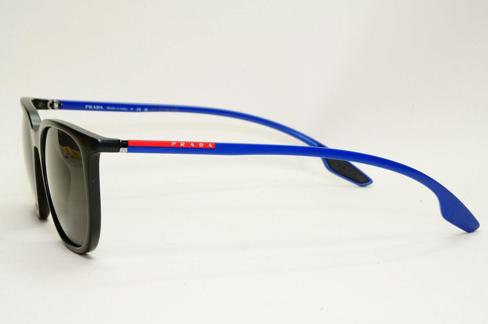 Prada Sunglasses Black Blue Matte Square Linea Rossa PS01OV VPS 01O 16G-1O1 50mm