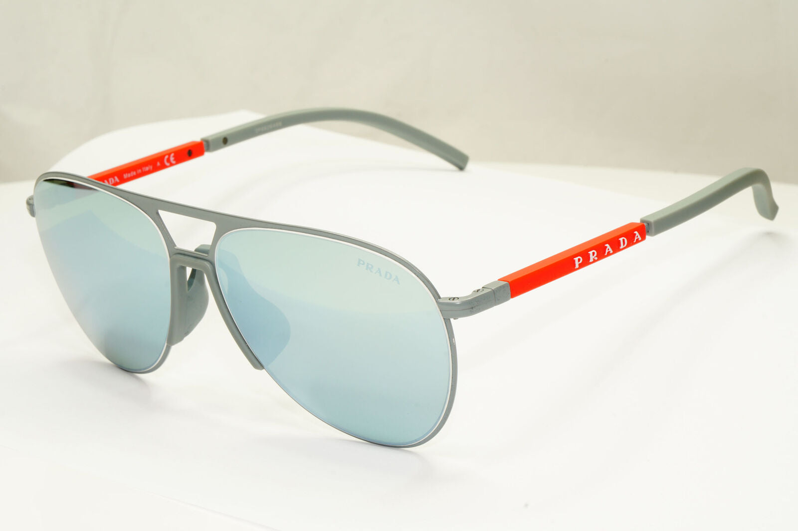 Prada Blue Mirror Sunglasses Grey Pilot Red Mens Fashion SPS 51X 07S-08L PS51XS