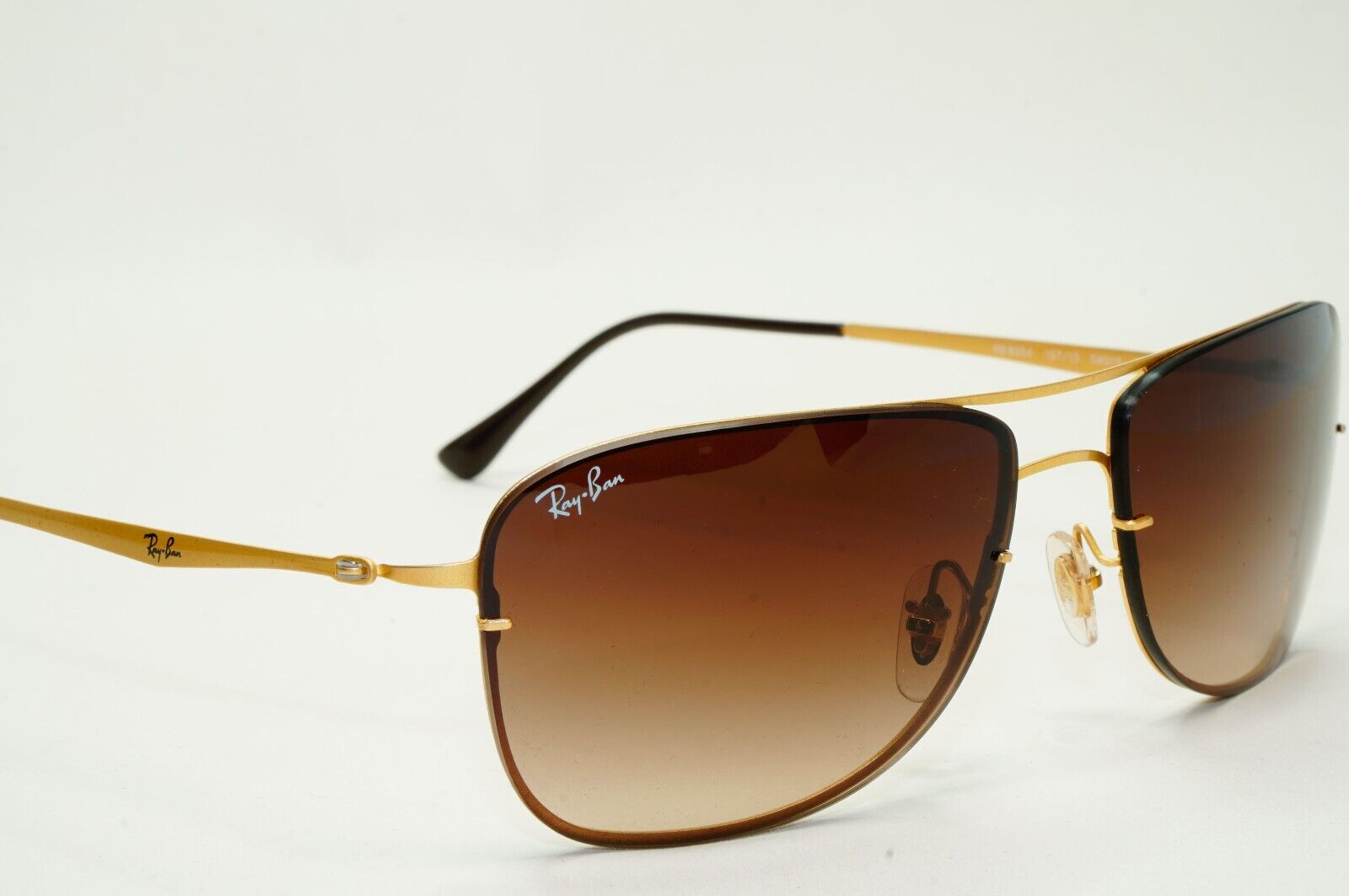 Ray-Ban Sunglasses Titanium Tech Lightray Gold Brown Rimless RB 8054 157/13