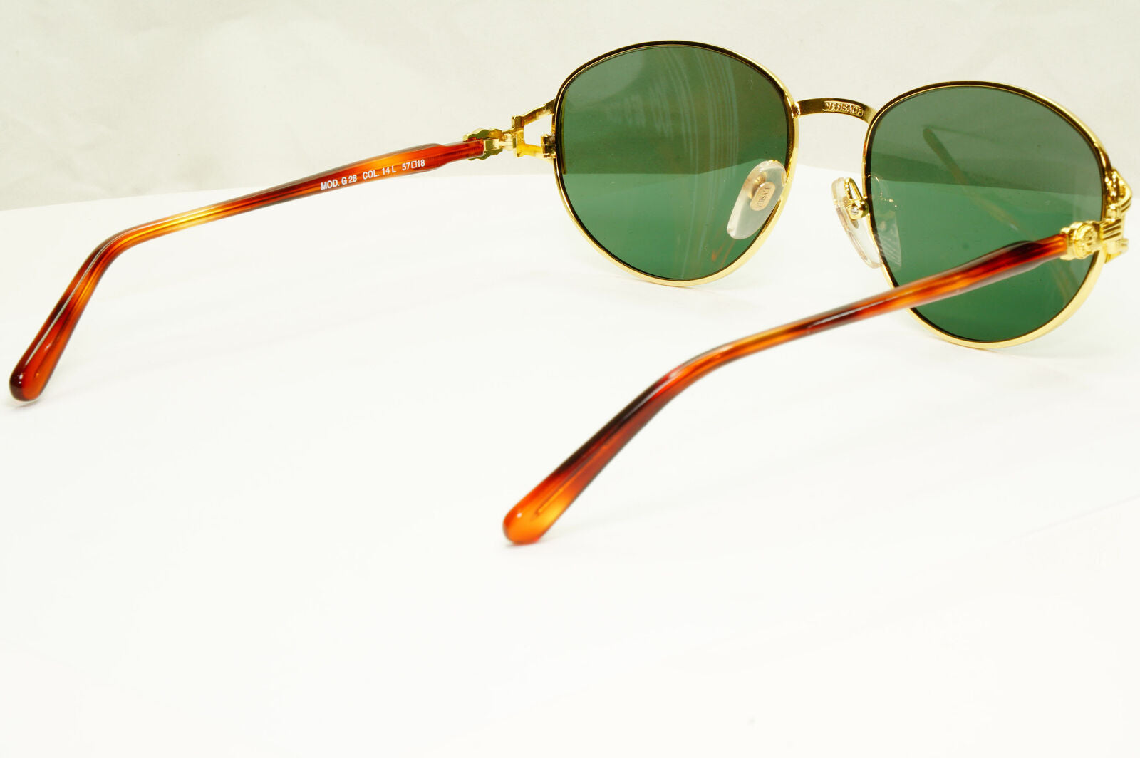 Gianni Versace 1995 Vintage Gold Medusa Green Brown Sunglasses MOD G28 COL 14L B