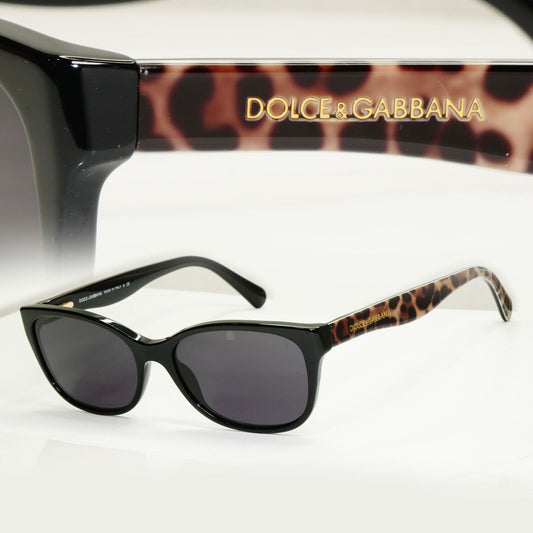 Dolce & Gabbana Leopard Sunglasses Black Brown Animal Print DG 3136 2525 250123