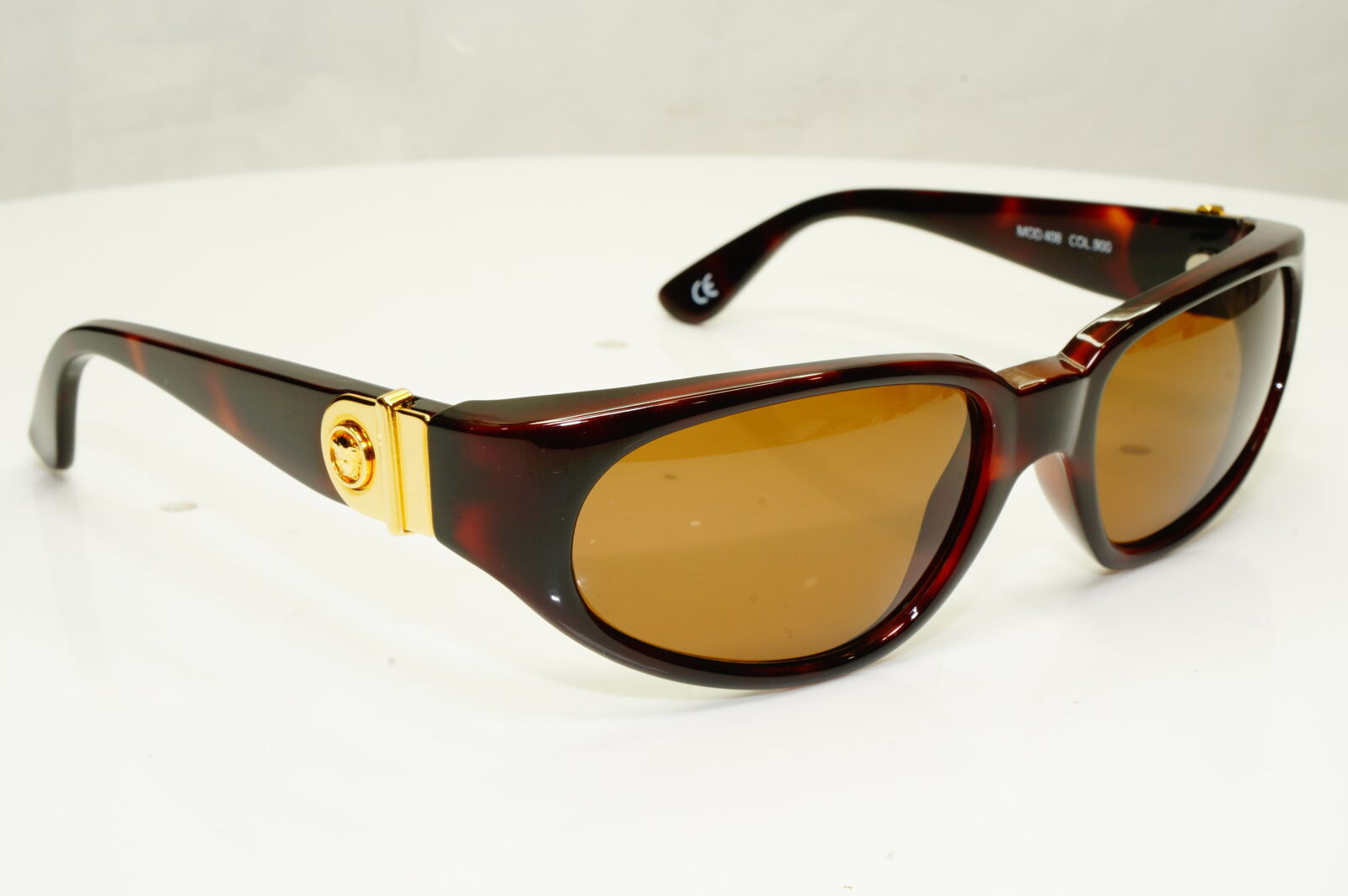 Gianni Versace 1996 Mens Vintage Brown Gold Medusa Sunglasses MOD 408 COL 900