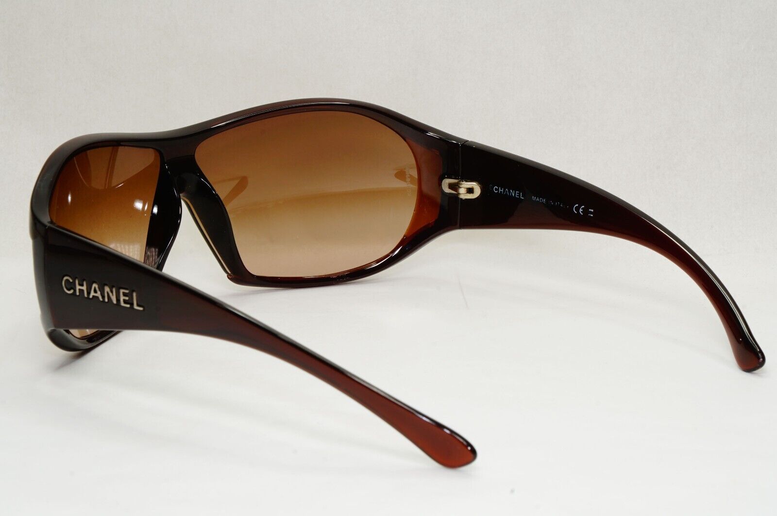 Chanel Sunglasses 2008 Vintage Shield Wrap Brown Visor 6017 c.538/13 121223