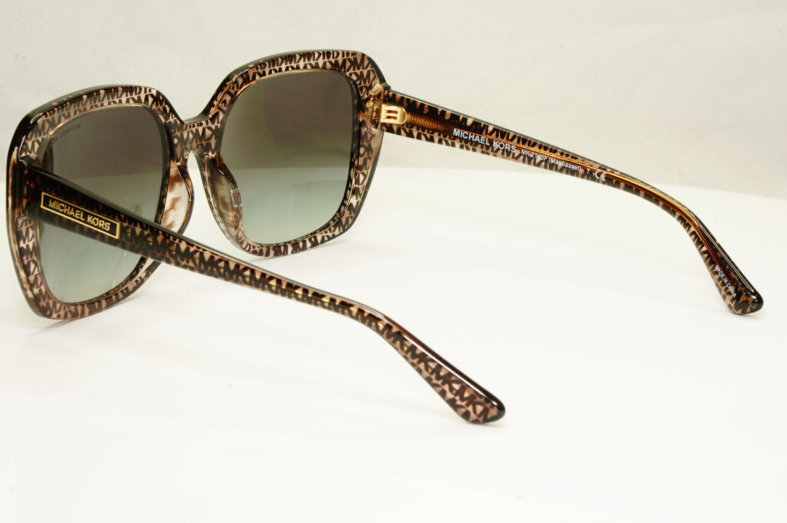 Michael Kors Oversized MK Logo Print Brown Sunglasses MK 2140F Manhasset 37778G