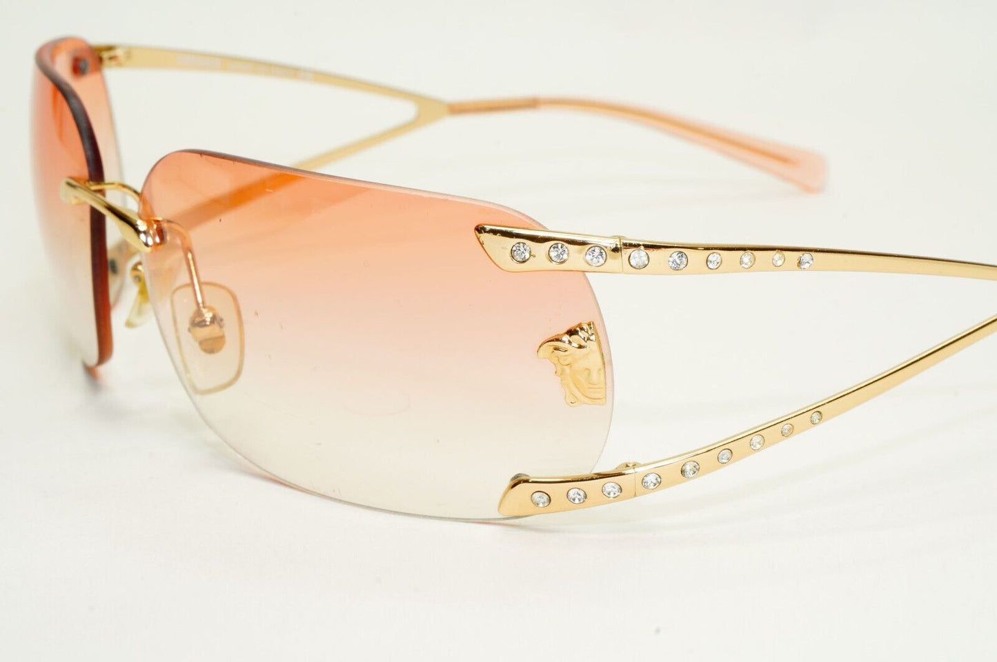 Versace Sunglasses 2004 Vintage Rimless Gold Medusa MOD N86-H N30/536 280924