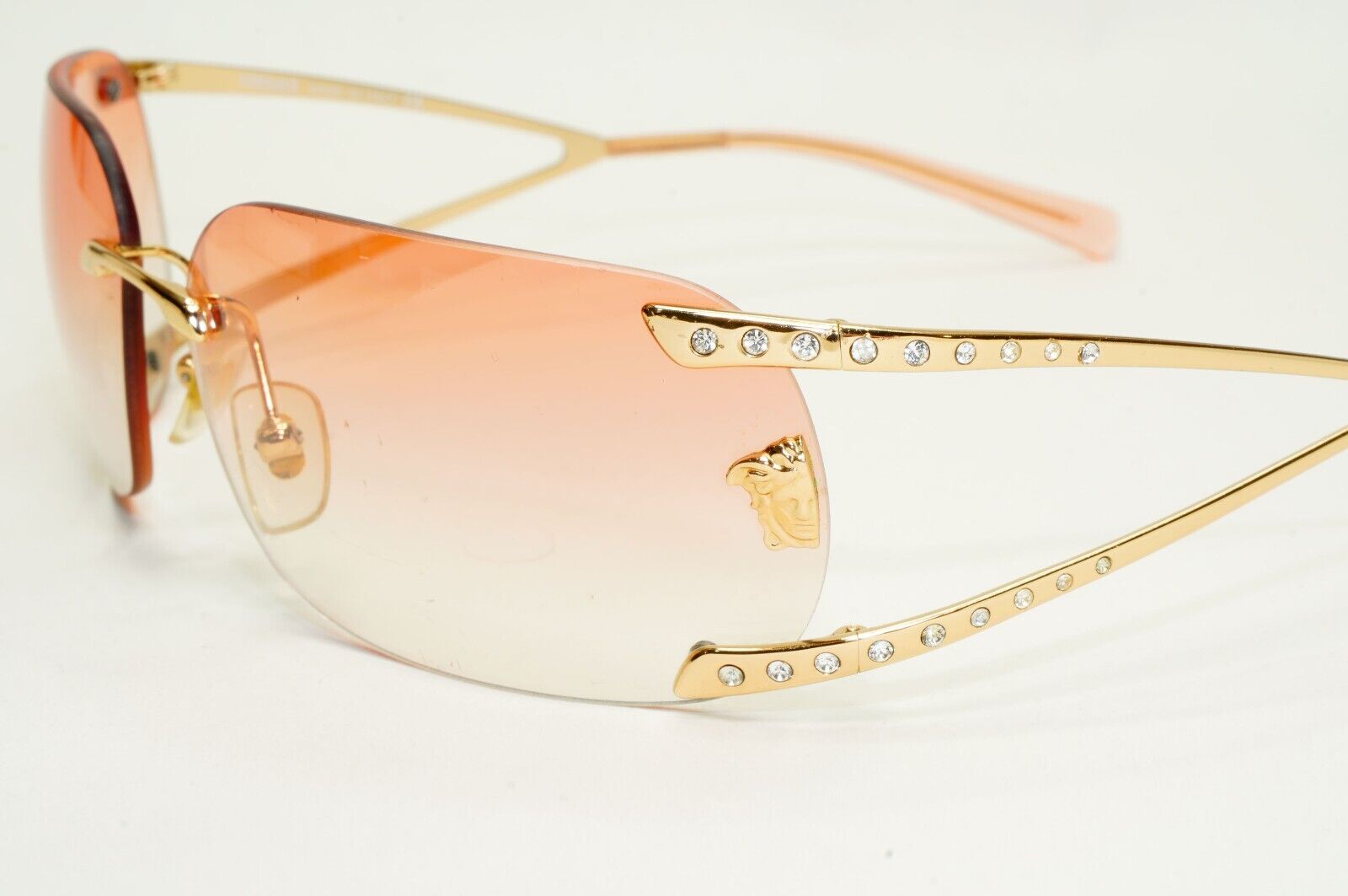 Versace Sunglasses 2004 Vintage Rimless Gold Medusa MOD N86-H N30/536 280924