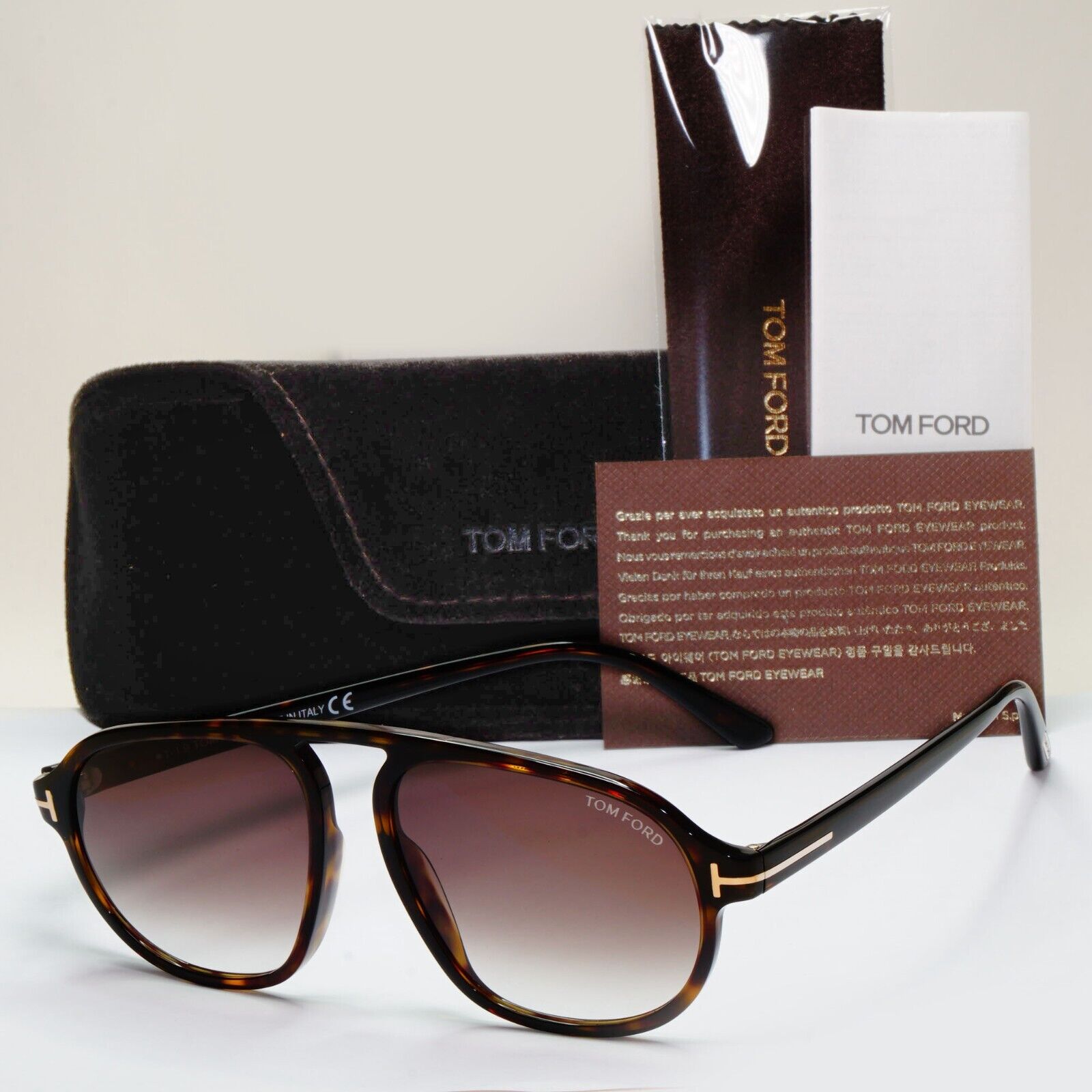 Tom Ford Sunglasses Harrison Tortoise Brown Gradient Pilot FT0755 TF 755 52K