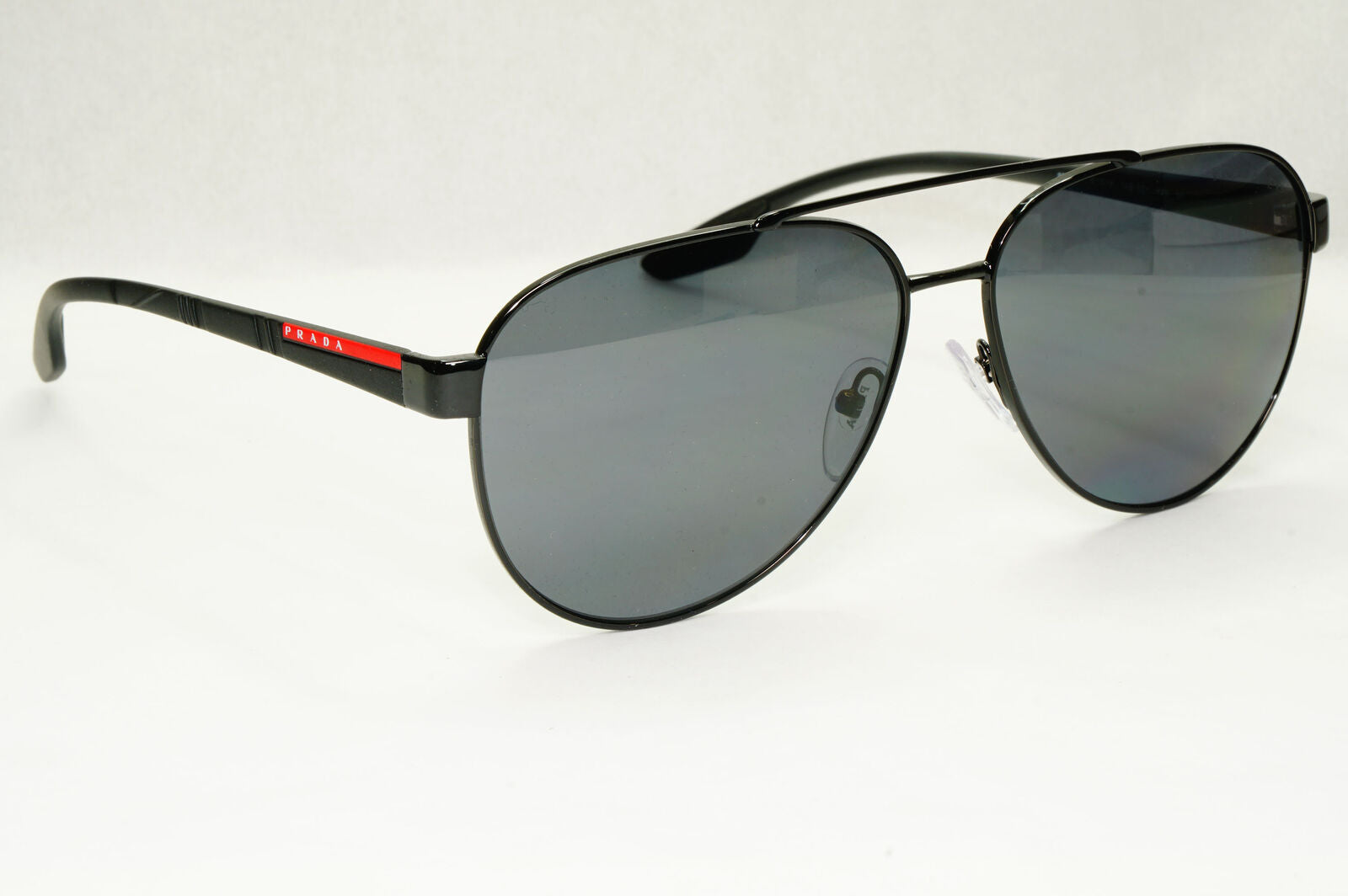 Prada Polarized Sunglasses Black Grey Metal Pilot PS54TS SPS 54T 1AB-5Z1 61mm