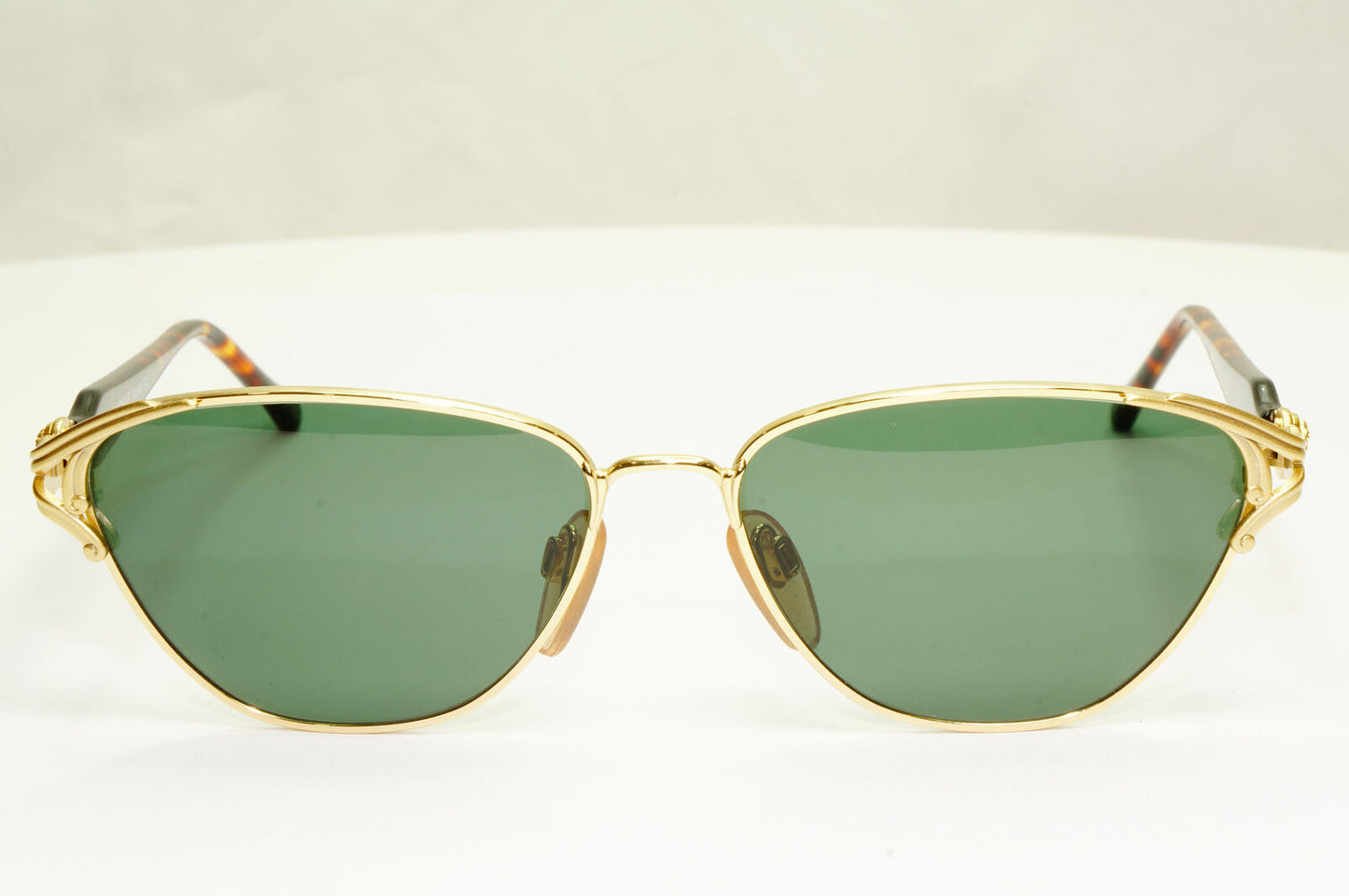 Gianni Versace 1995 Vintage Gold Medusa Green Brown Sunglasses MOD G35 COL 03L B