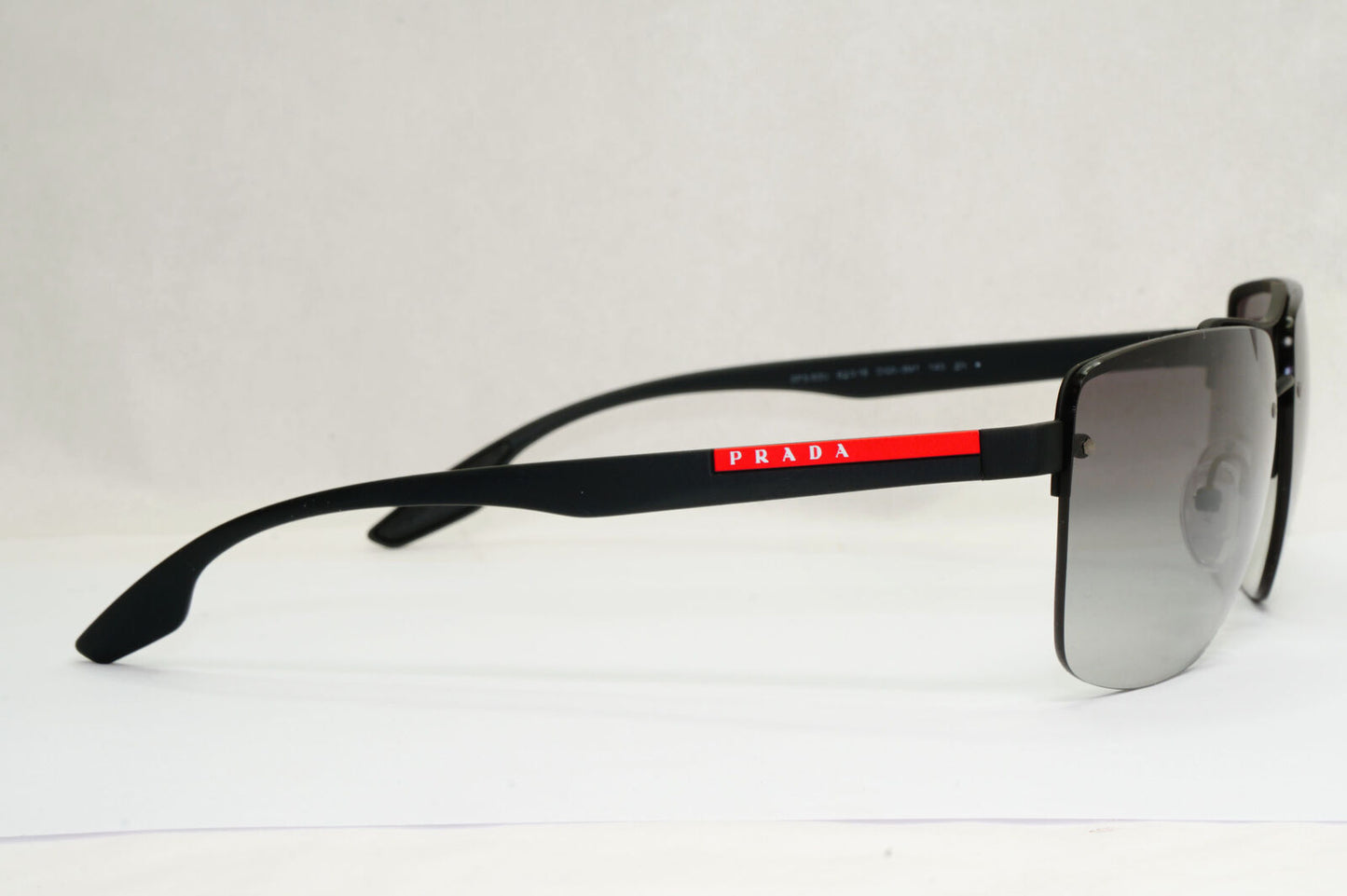 Prada Sunglasses Black Rimless Grey Gradient Square Rossa PS60US SPS 60U DG0-3M1