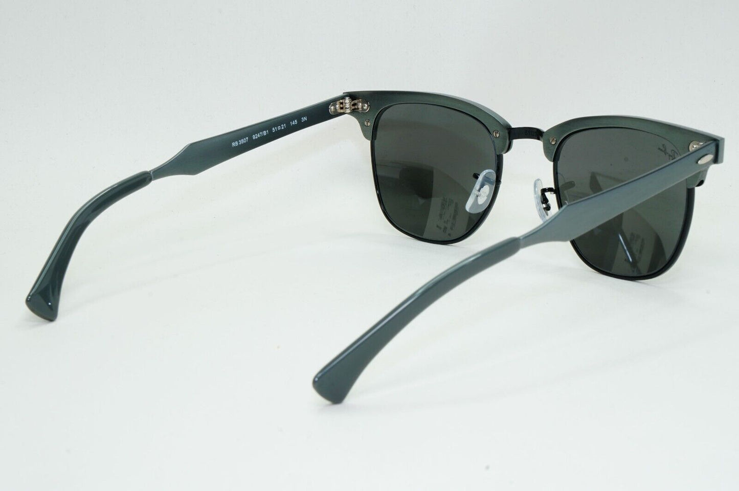 Ray-Ban Sunglasses Clubmaster Aluminum Metal Grey Black RB 3507 9247/B1 51mm